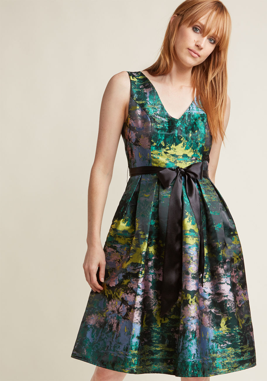 ModCloth - Jacquard Fit and Flare Dress with Pockets