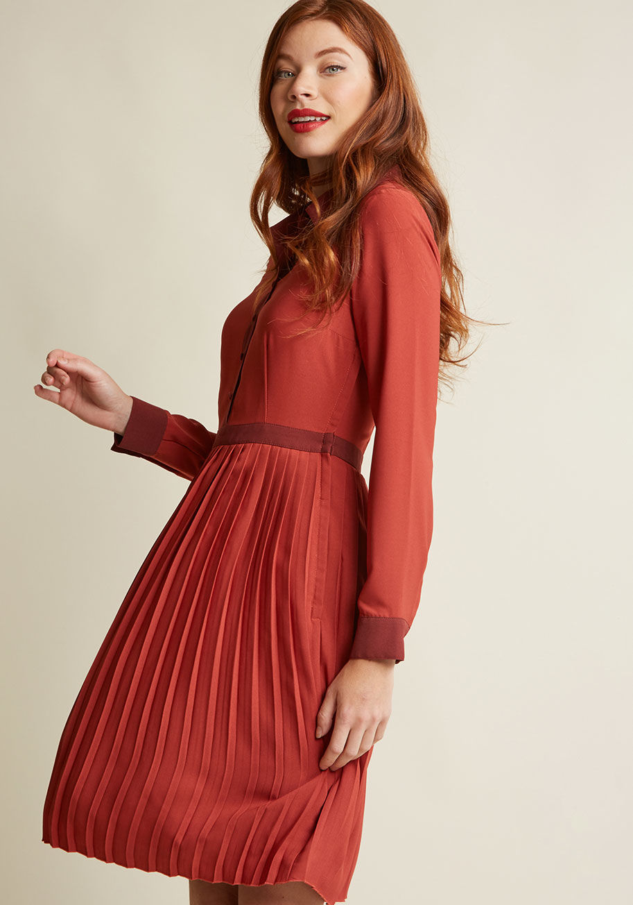 ModCloth - Just My Typist Long Sleeve Shirt Dress