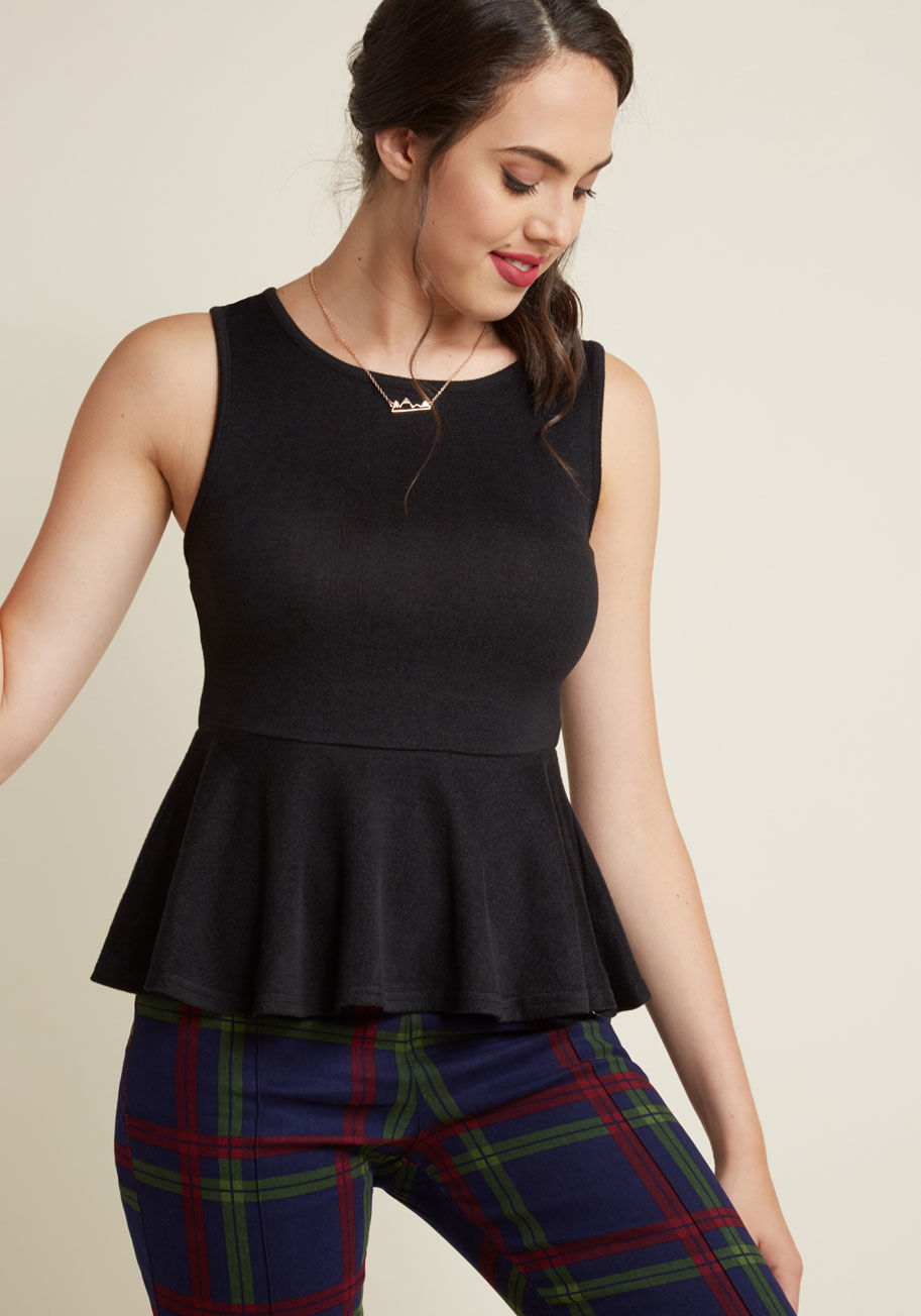 Knit Sleeveless Top with Peplum by ModCloth