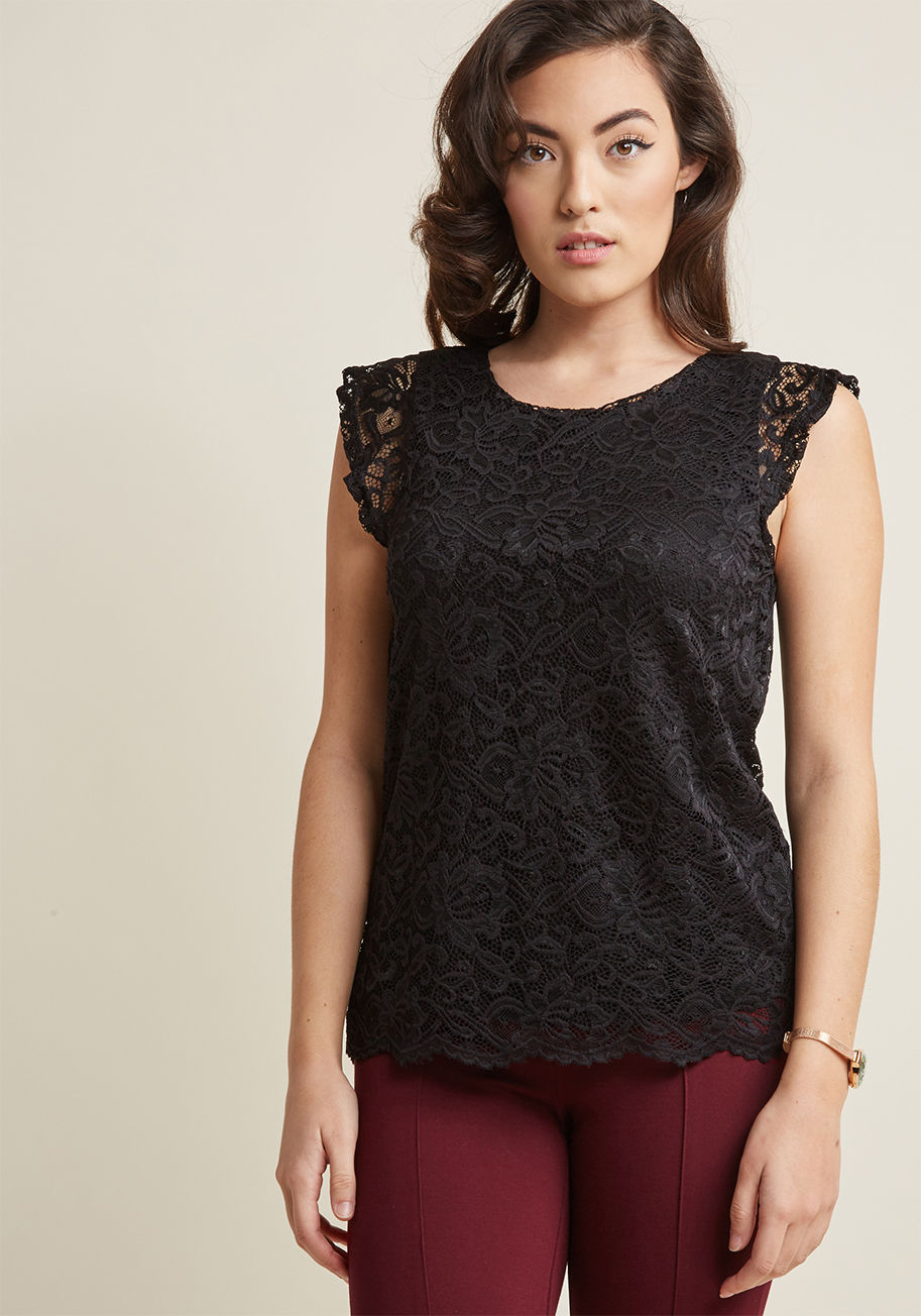 ModCloth - Lace Top with Cap Sleeves