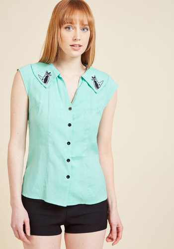 ModCloth - Mid-Century Mew-dern Button-Up Top