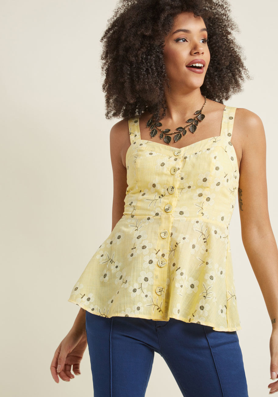 ModCloth - Midday Flavor Peplum Tank Top