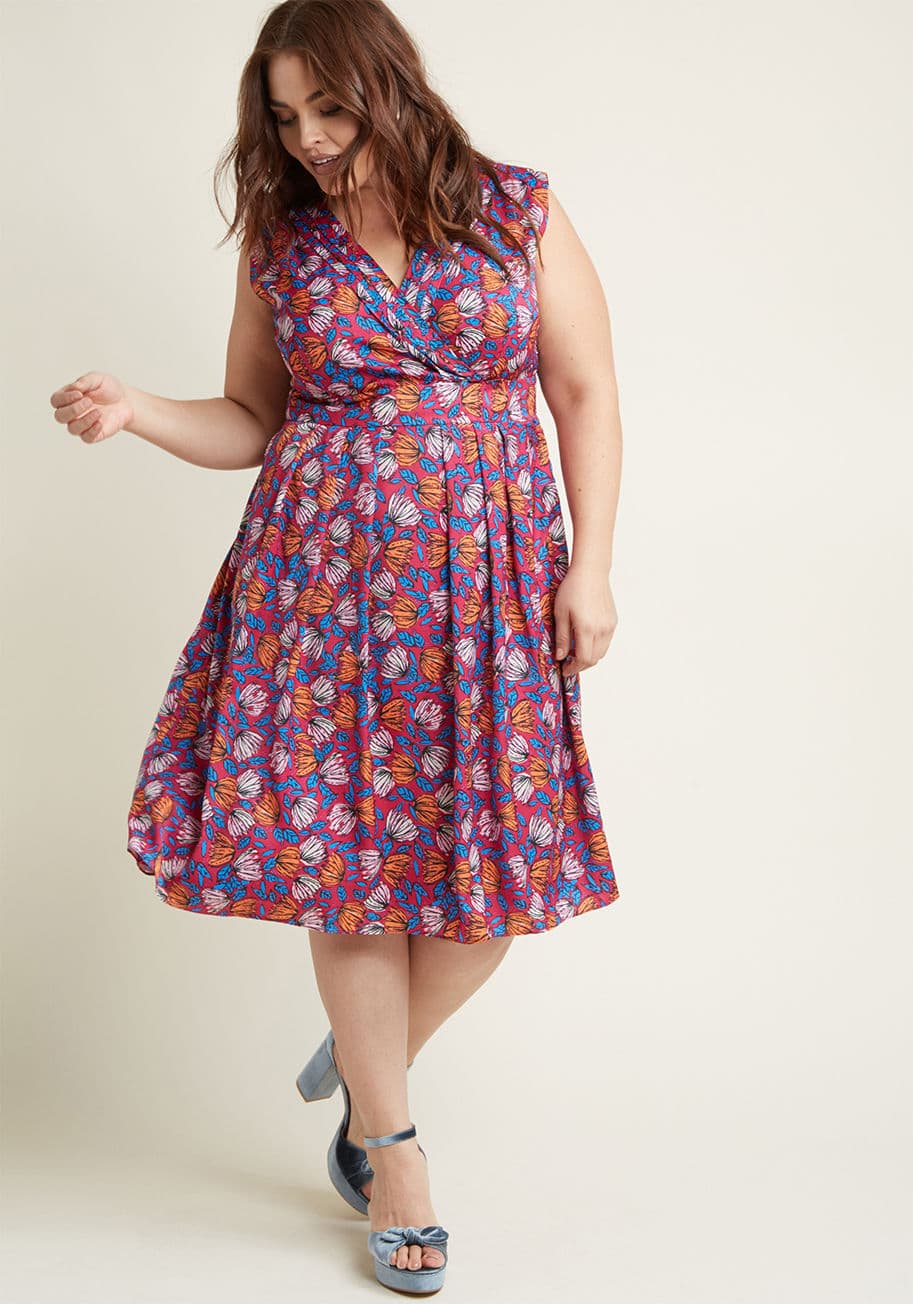 Pleated of Energy Midi Dress by ModCloth