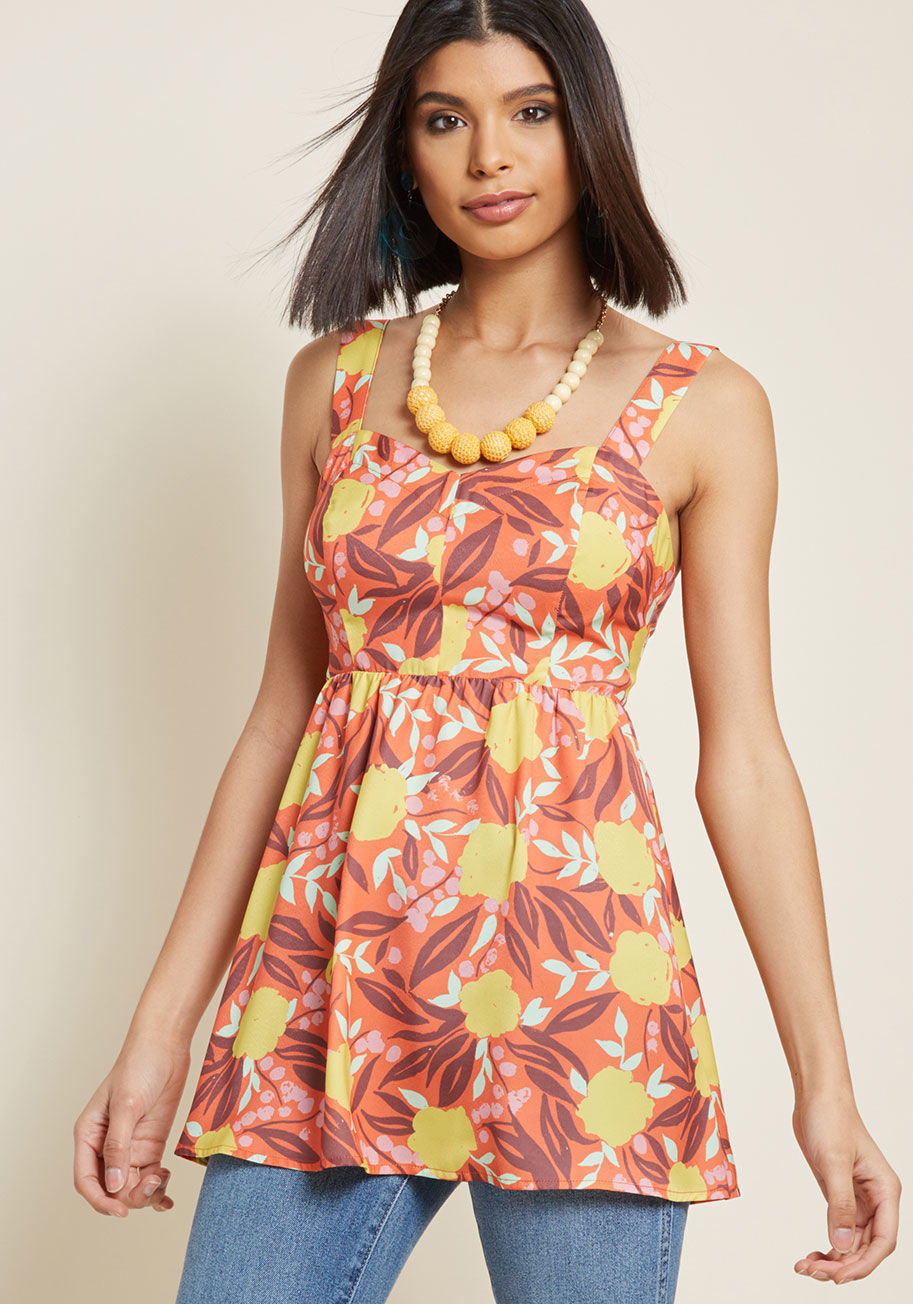 Prettiness at Play Peplum Sleeveless Top by ModCloth