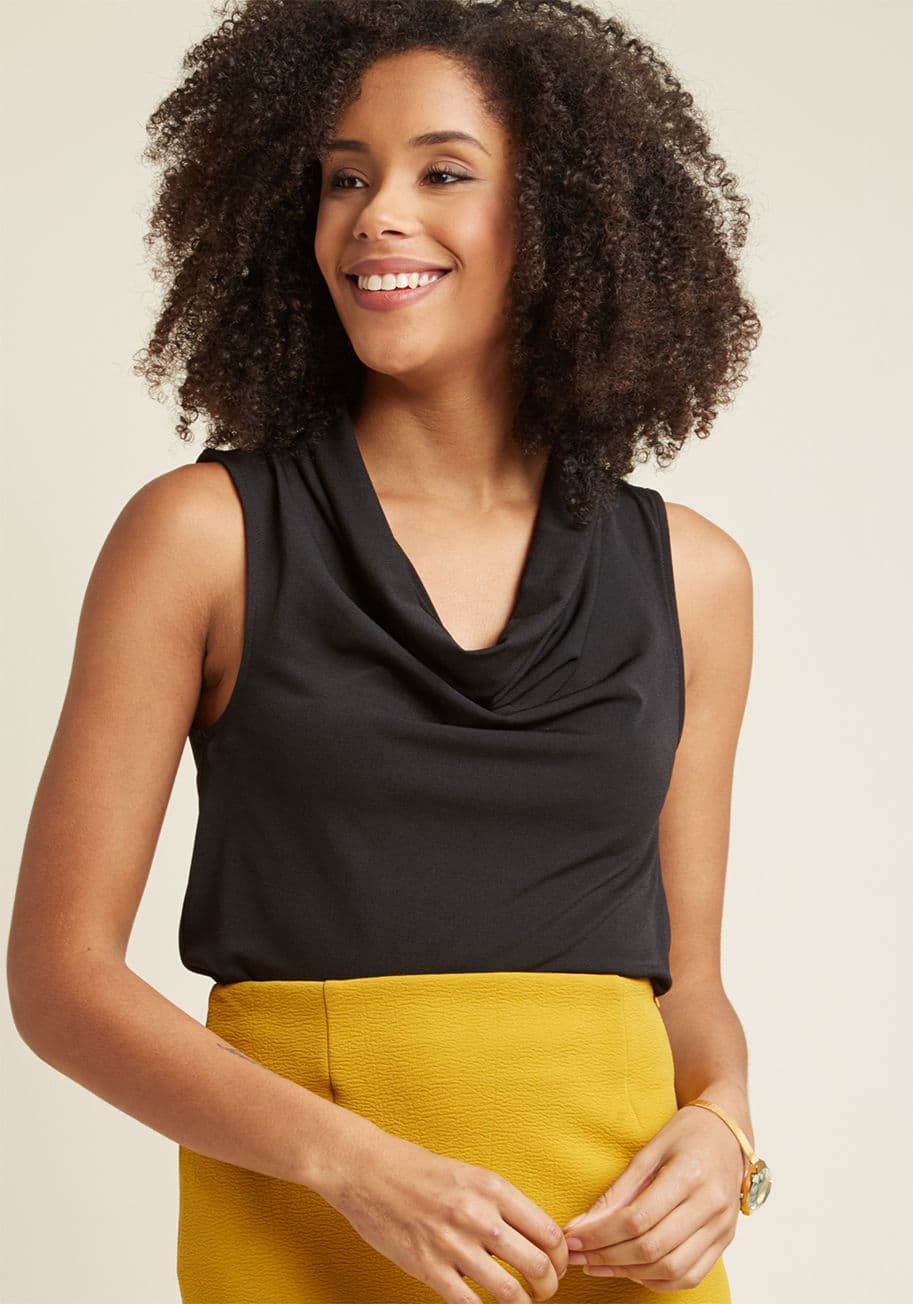 ModCloth - Sleeveless Cowl Neck Blouse