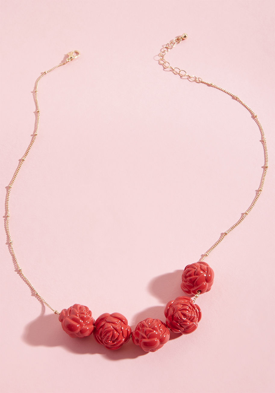 So Rosy Beaded Necklace by ModCloth