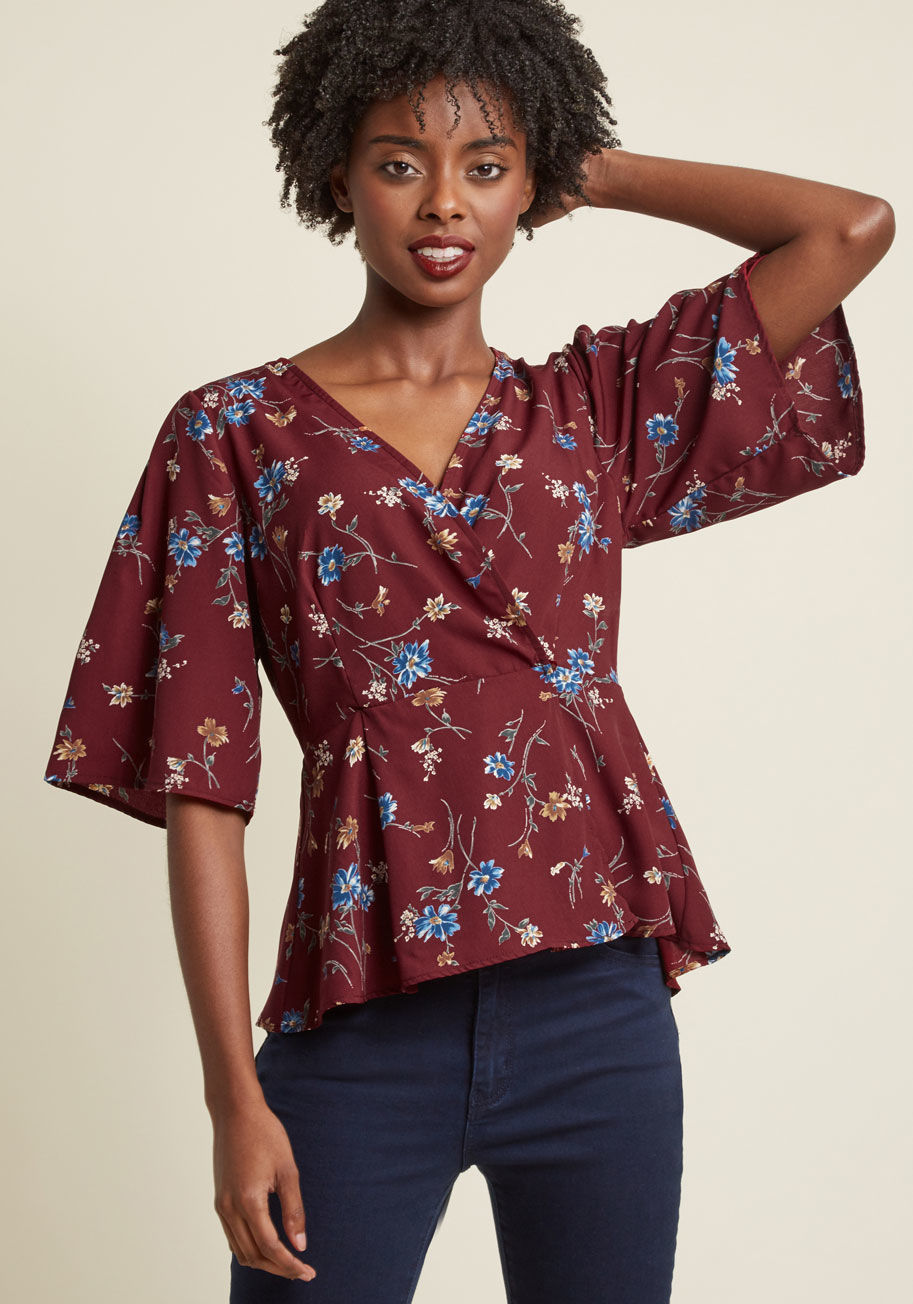 ModCloth - Surplice Wrap Top With Peplum