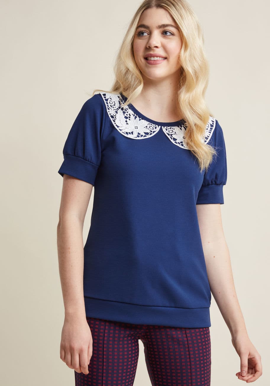 Sweet and Greet Short Sleeve Top by ModCloth