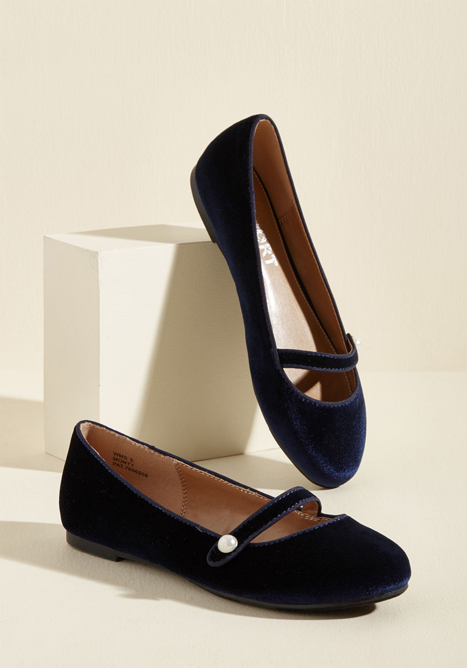 ModCloth - Toe-Tapping Turns Velvet Flat