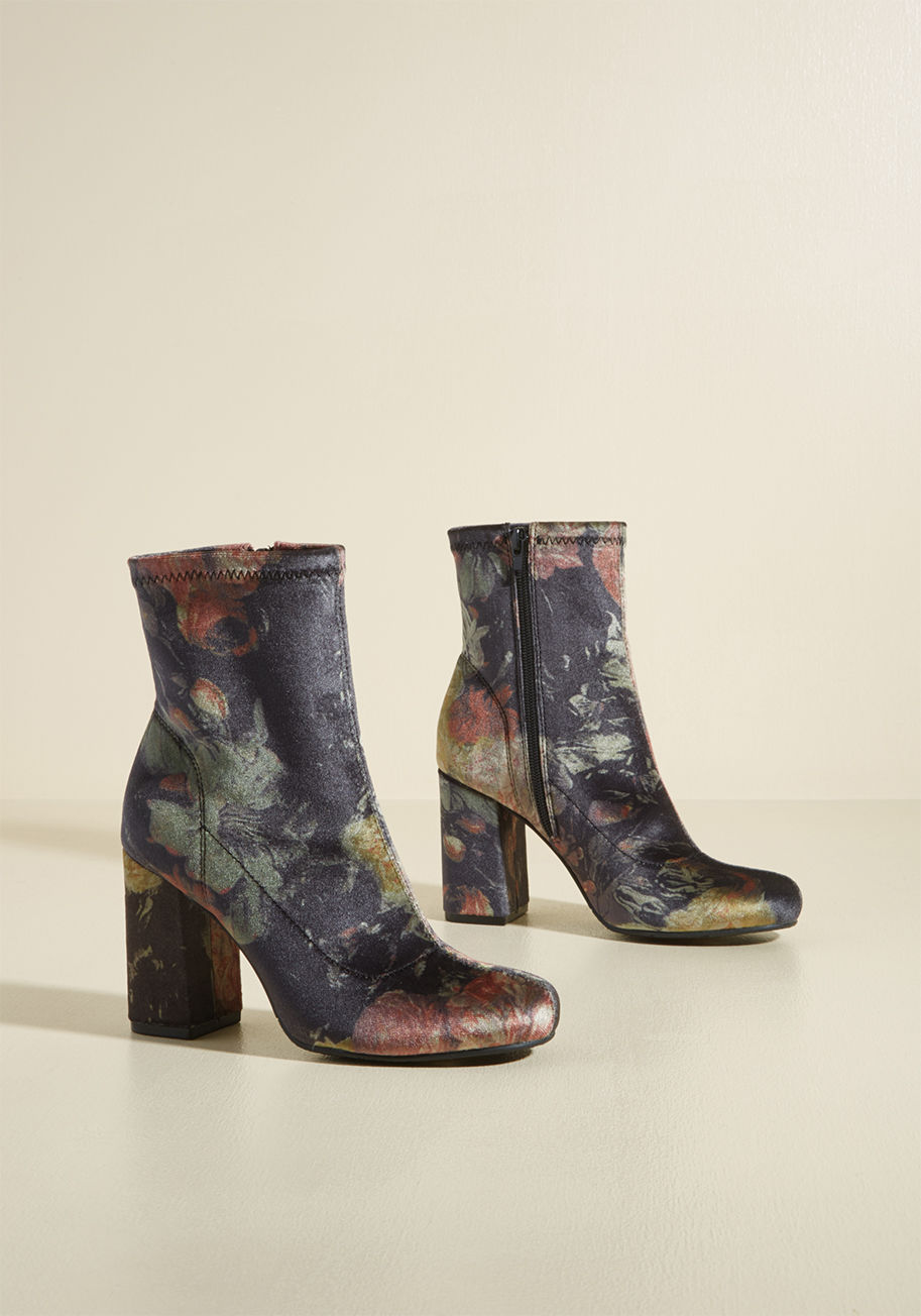 ModCloth - Transformative Trot Velvet Block Heel Bootie