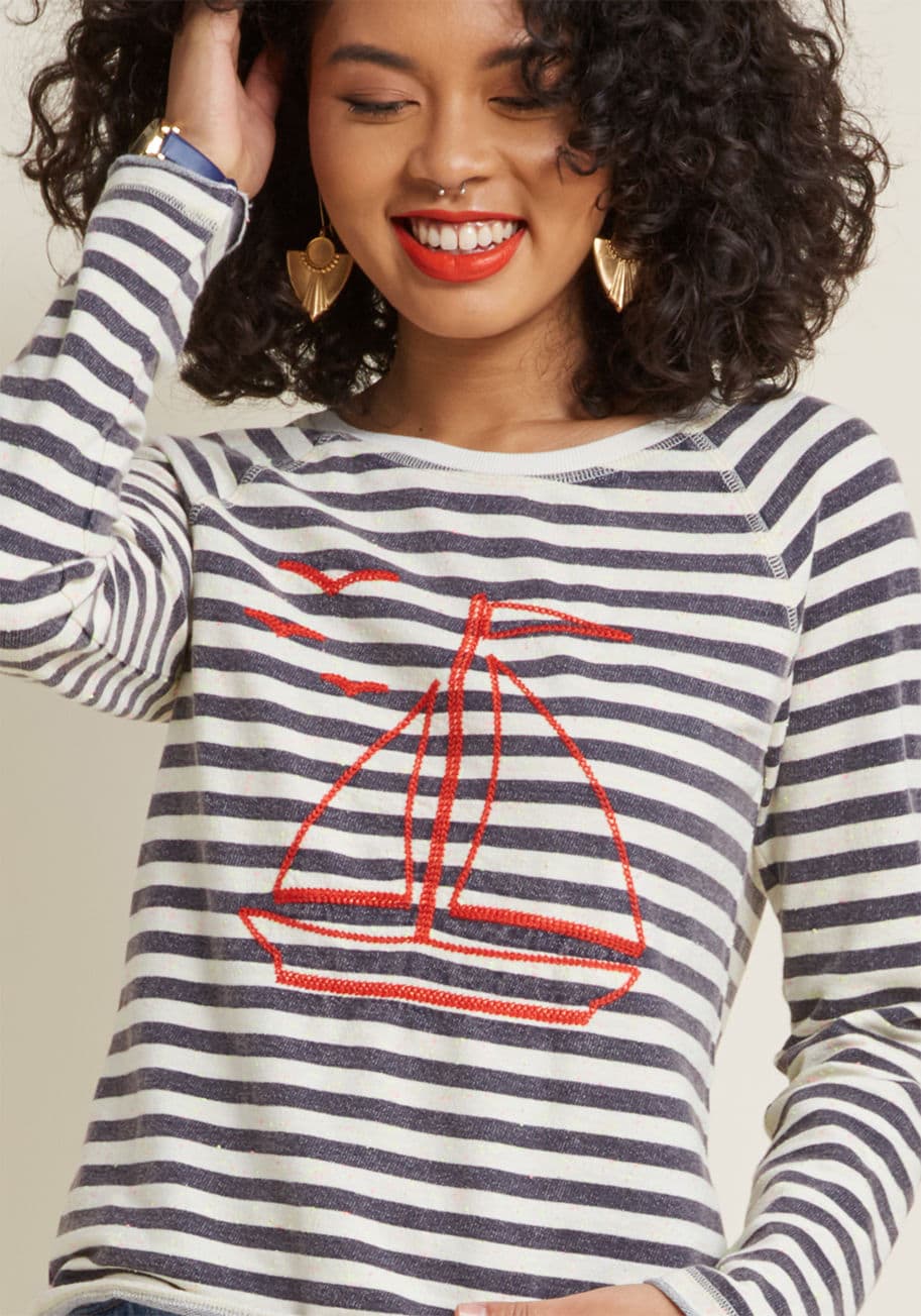 Unstoppably Nautical Long Sleeve Top by ModCloth