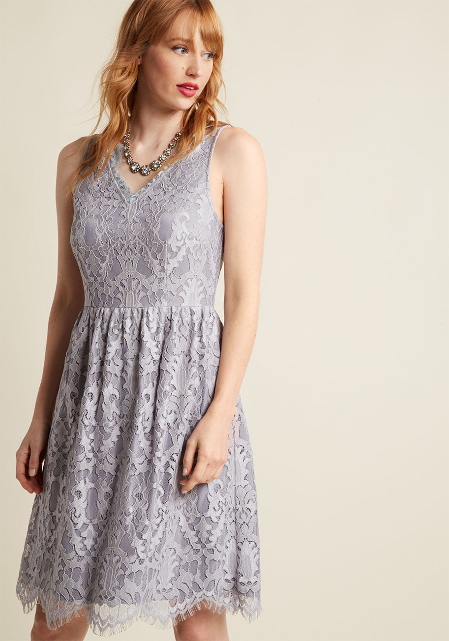 ModCloth - V-Neck Lace Fit and Flare Dress