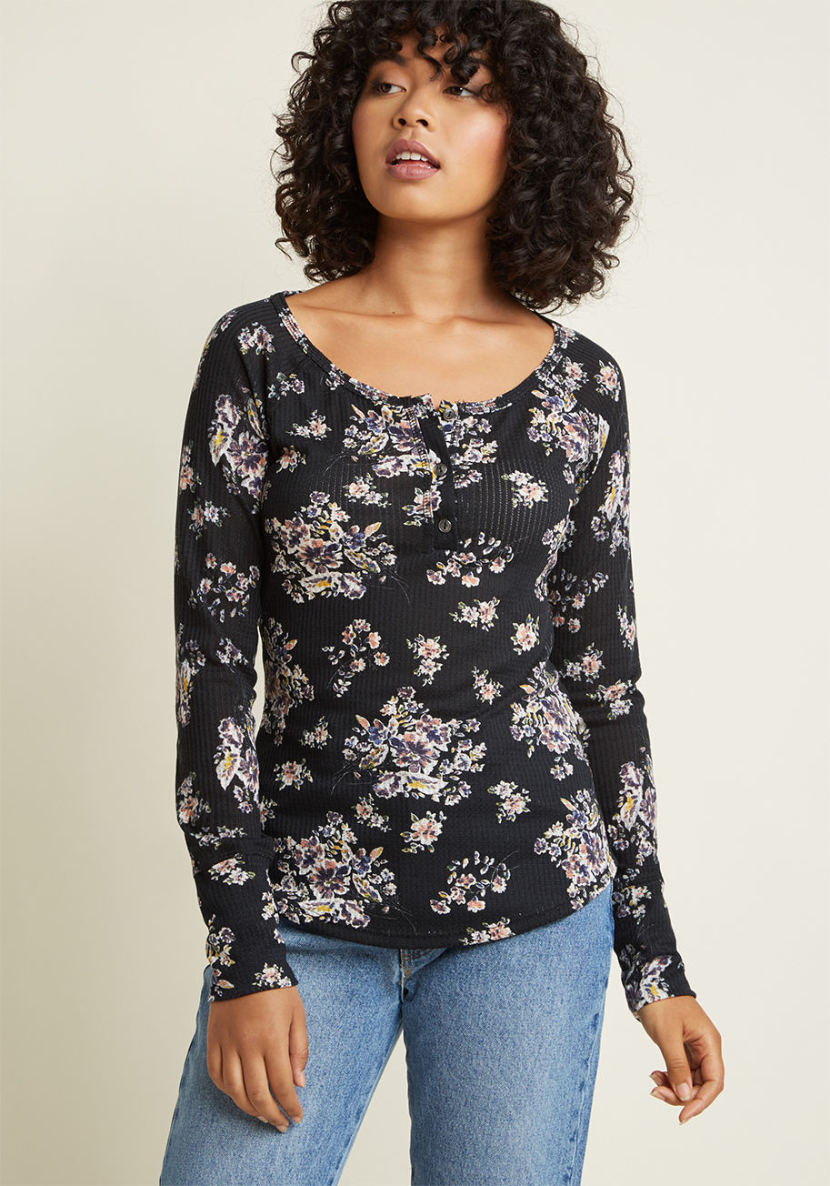 ModCloth - Waffle Knit Henley Top