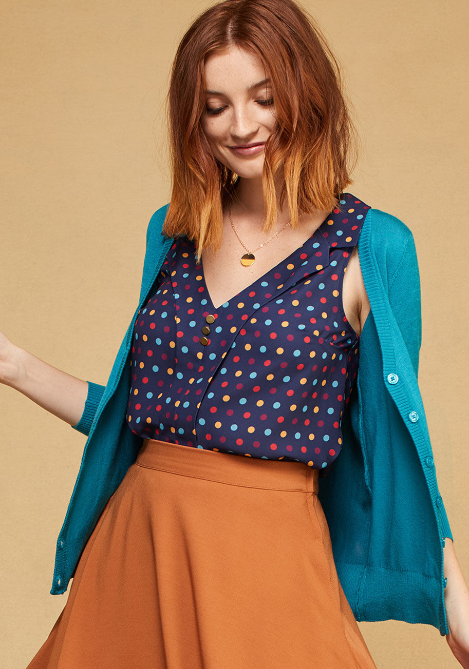 ModCloth - Woven Sleeveless Top with Lapels