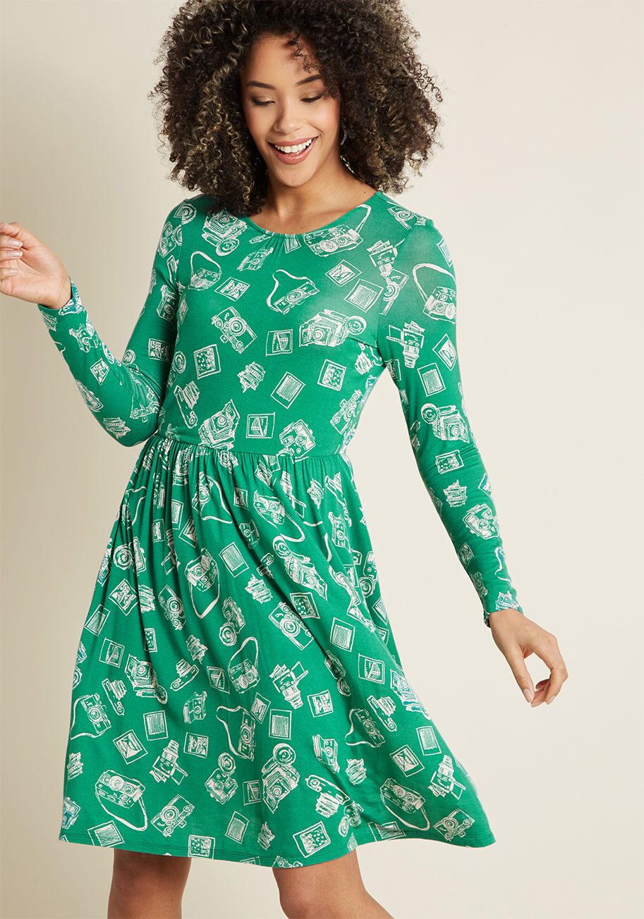 Yours Truly Long Sleeve Dress by ModCloth
