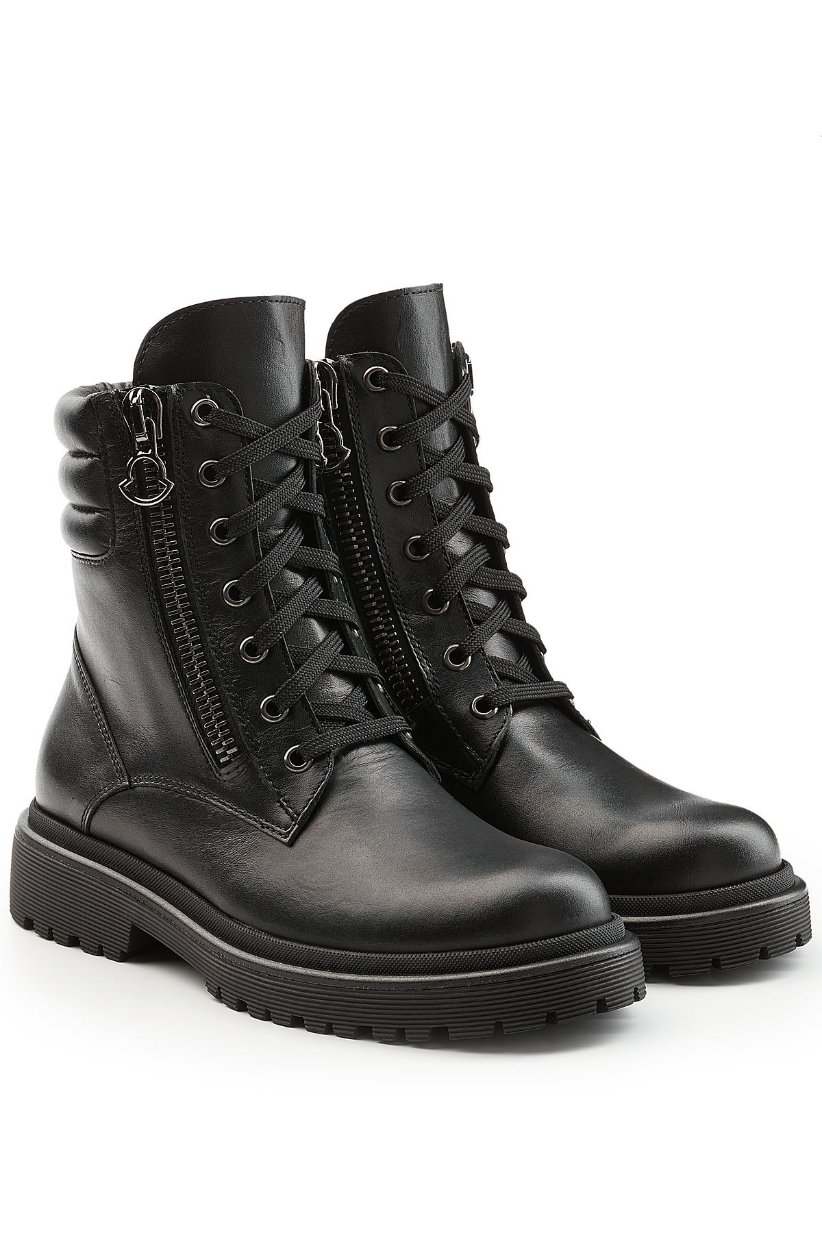 New Vivianne Leather Ankle Boots with Shearling by Moncler