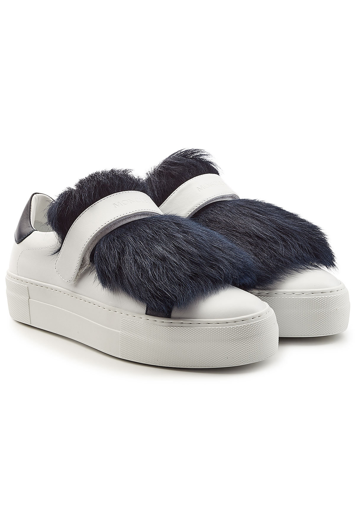 Moncler - Victoire Leather Sneakers with Lamb Fur