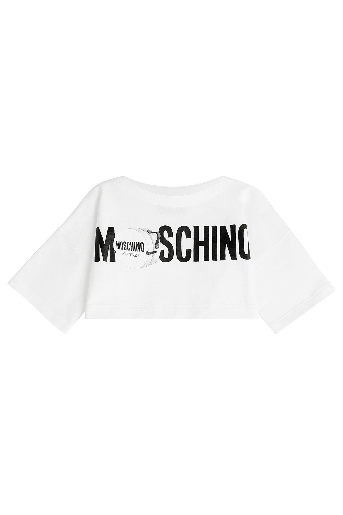Cropped Cotton T-Shirt by Moschino