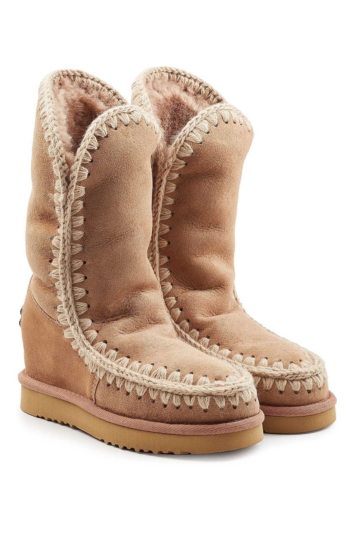 Tall Wedge Sheepskin Boots by Mou