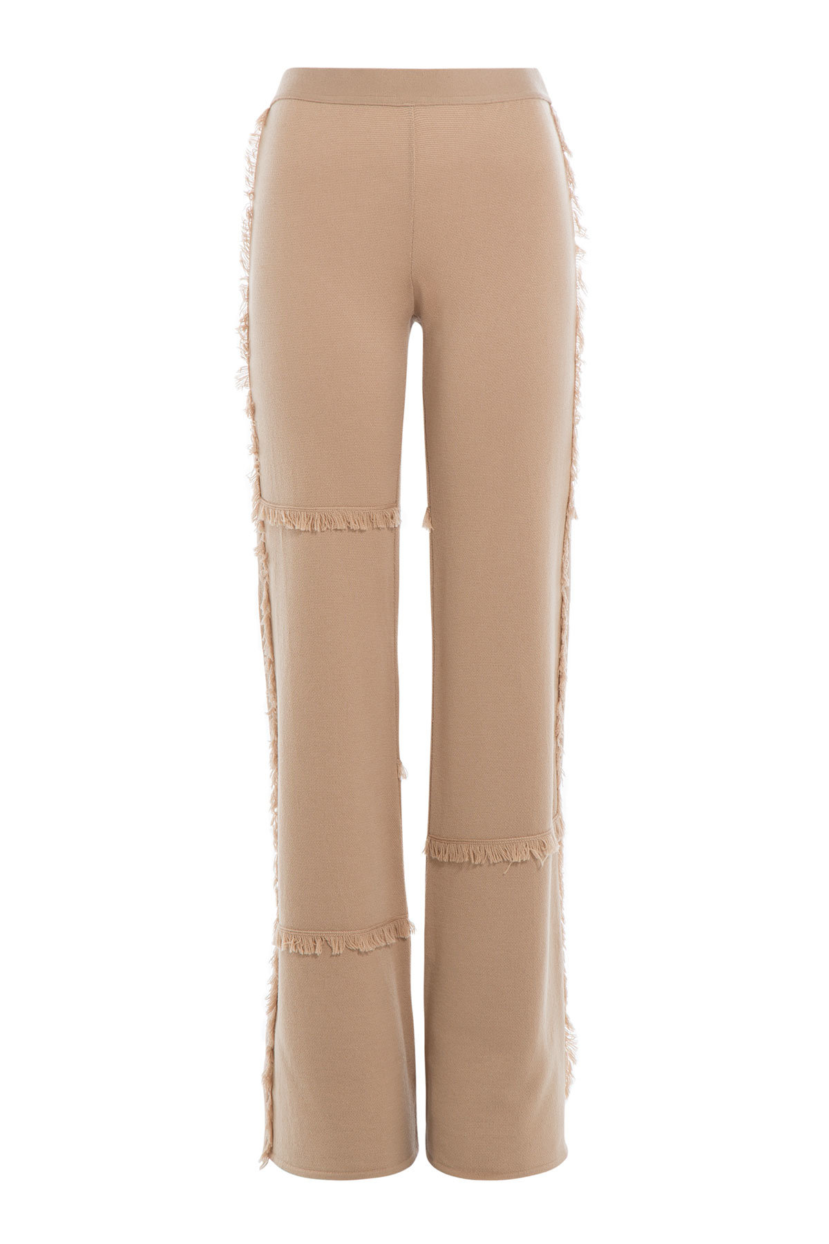 Virgin Wool Wide Leg Pants with Fringing by MSGM