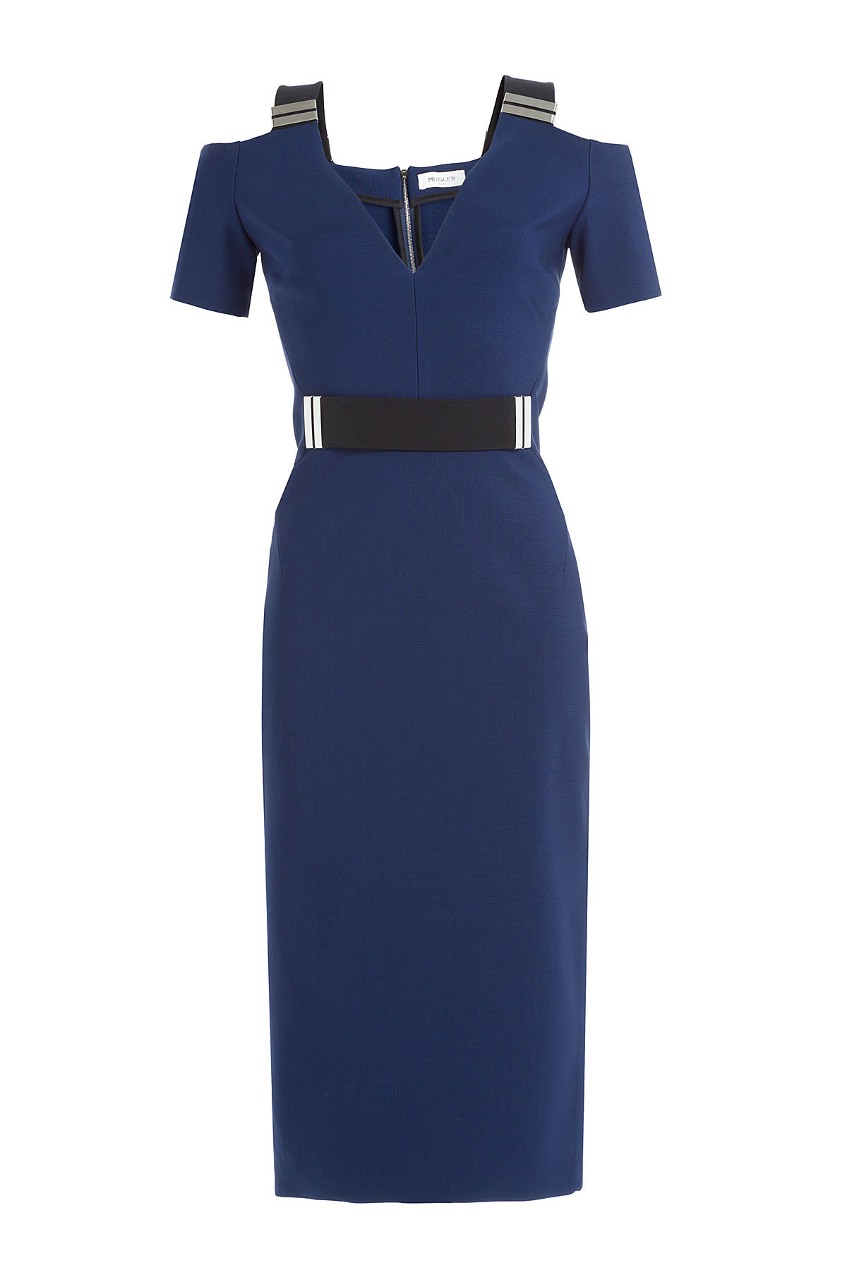 Midi Dress with Cut-Out Shoulders by Mugler
