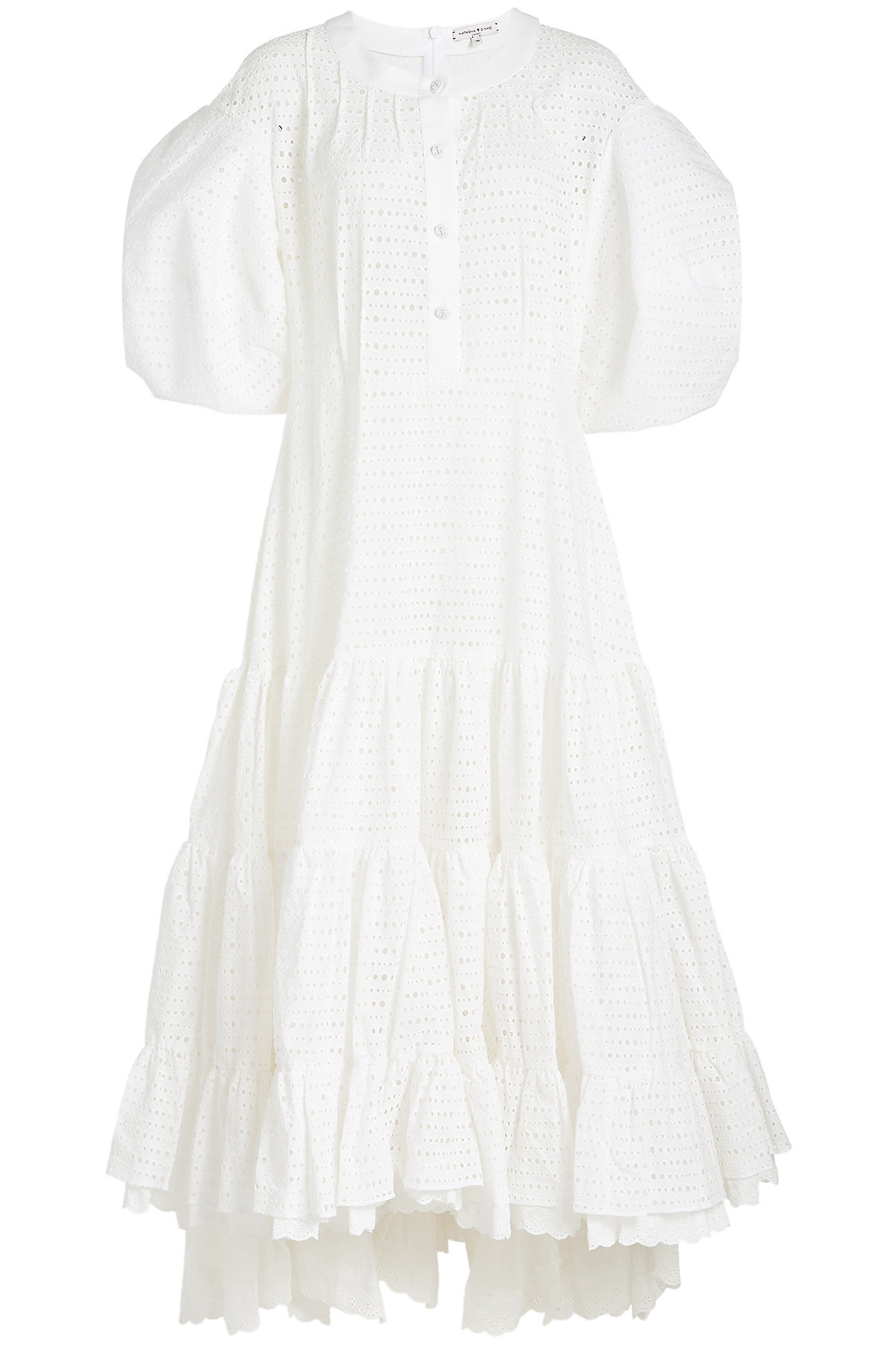 Cotton Dress with Eyelet Cut-Out Detail by Natasha Zinko