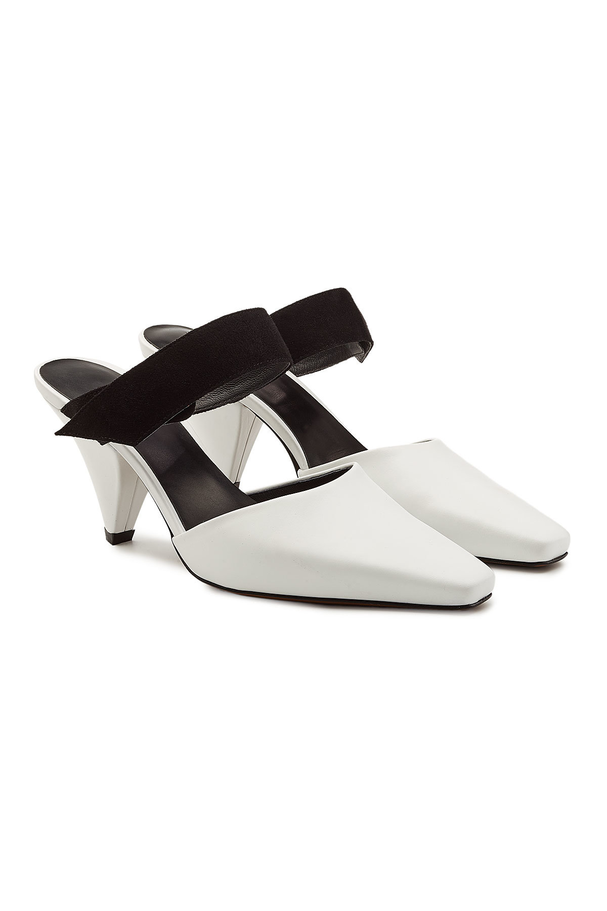 Neous - Seven Leather Mules with Velvet