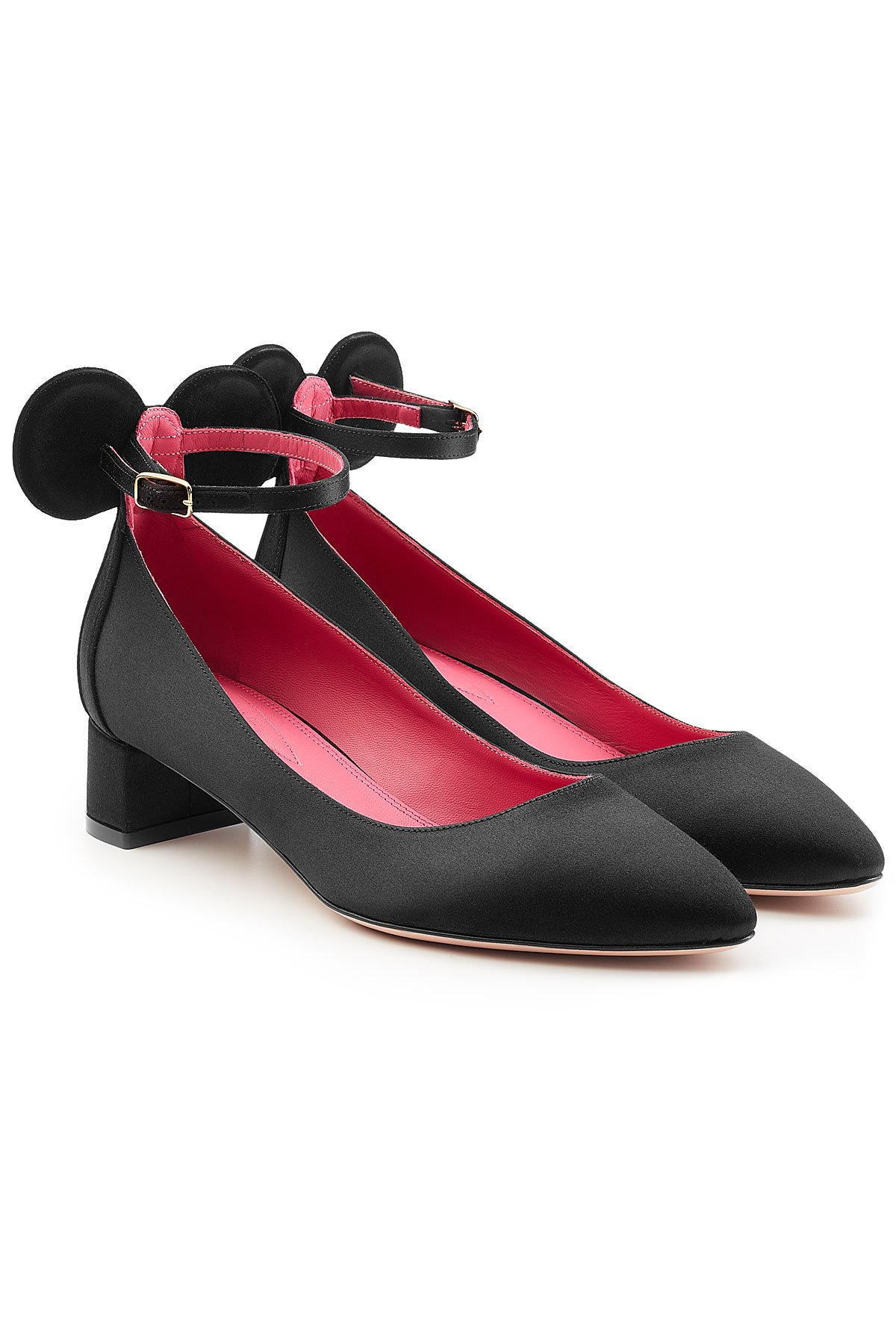 Satin Pumps with Ankle Strap by Oscar Tiye