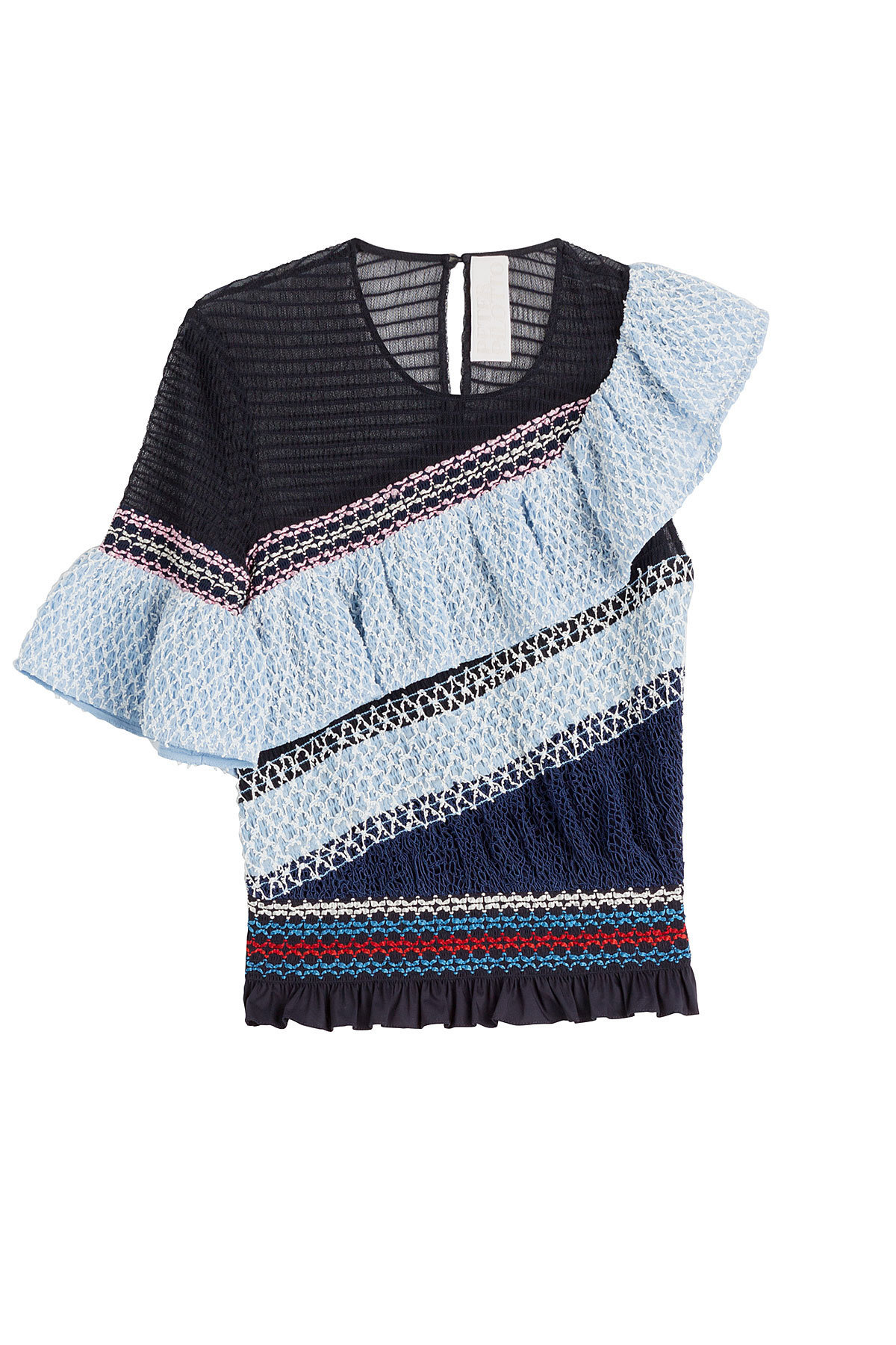 Cotton Blend Top with Ruffle by Peter Pilotto