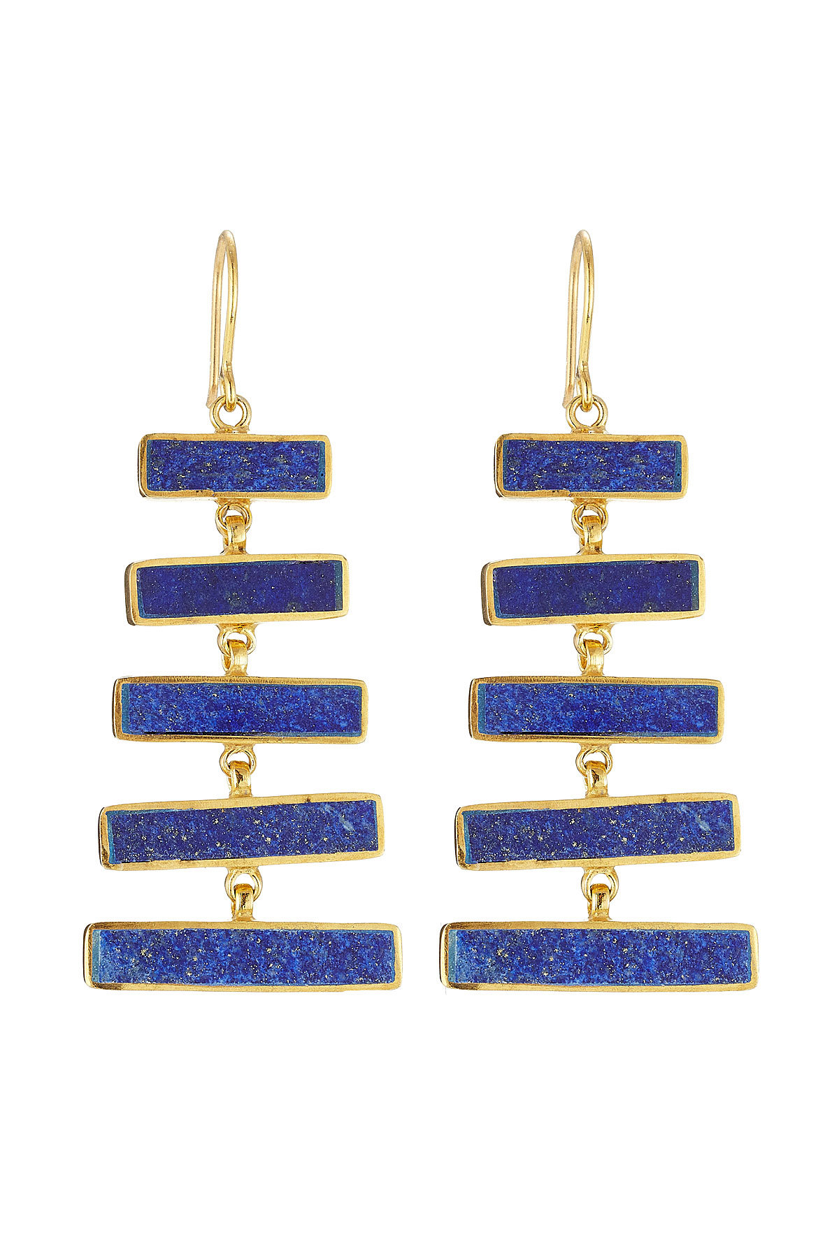 Gold Plated Silver Earrings with Lapis by Pippa Small