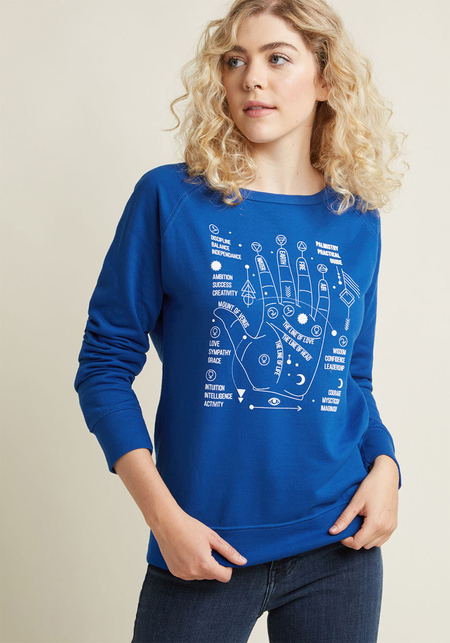 Practical Palm Guide - You don't have to be a mystic to know that this blue pullover is going to look fantastic