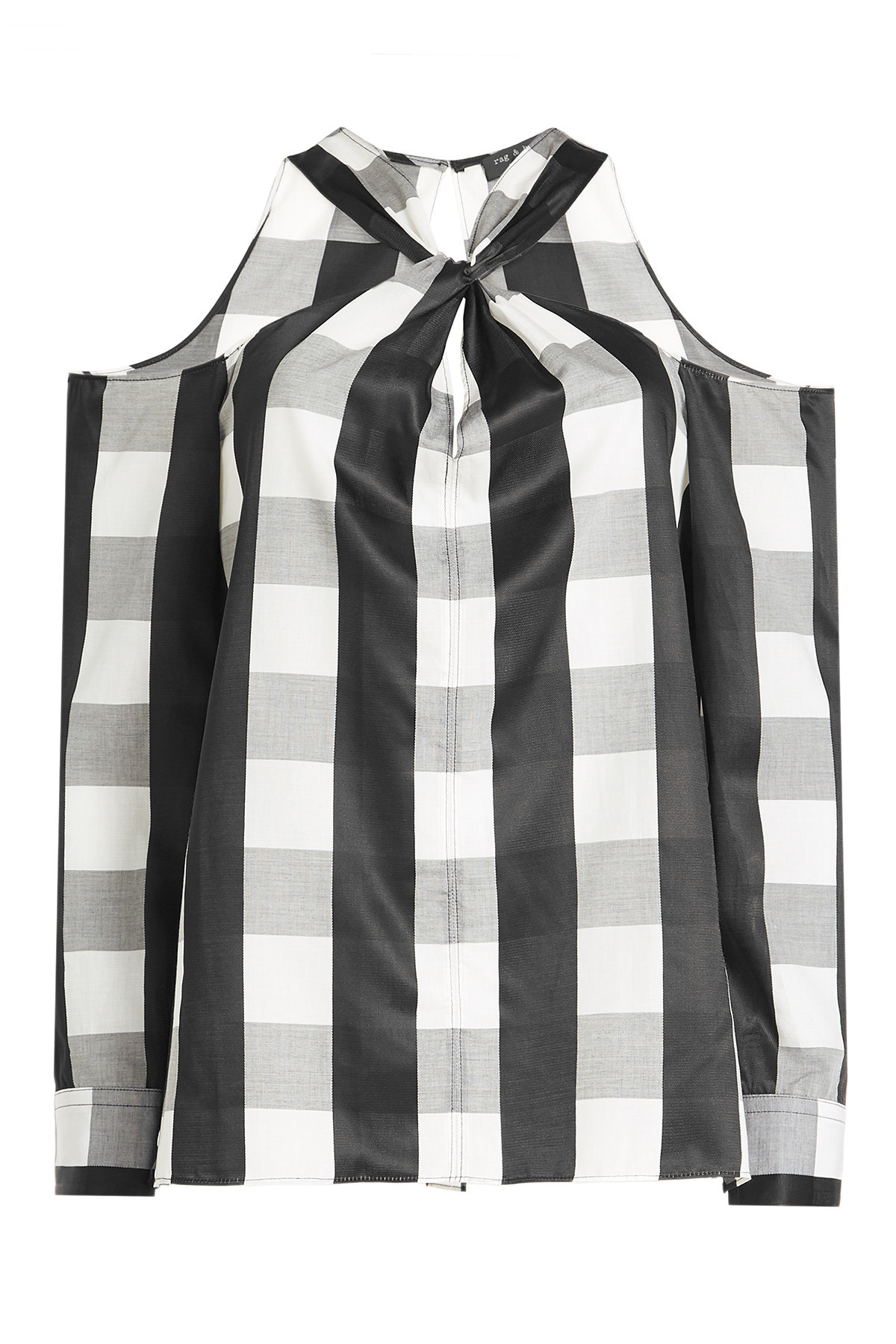 Rag & Bone - Collingwood Gingham Cold Shoulder Blouse