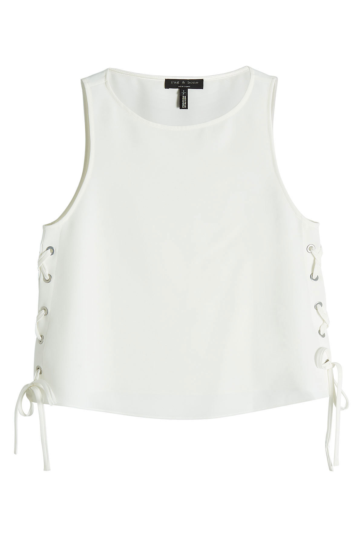 Rag & Bone - Crepe Top with Lace-Up Sides