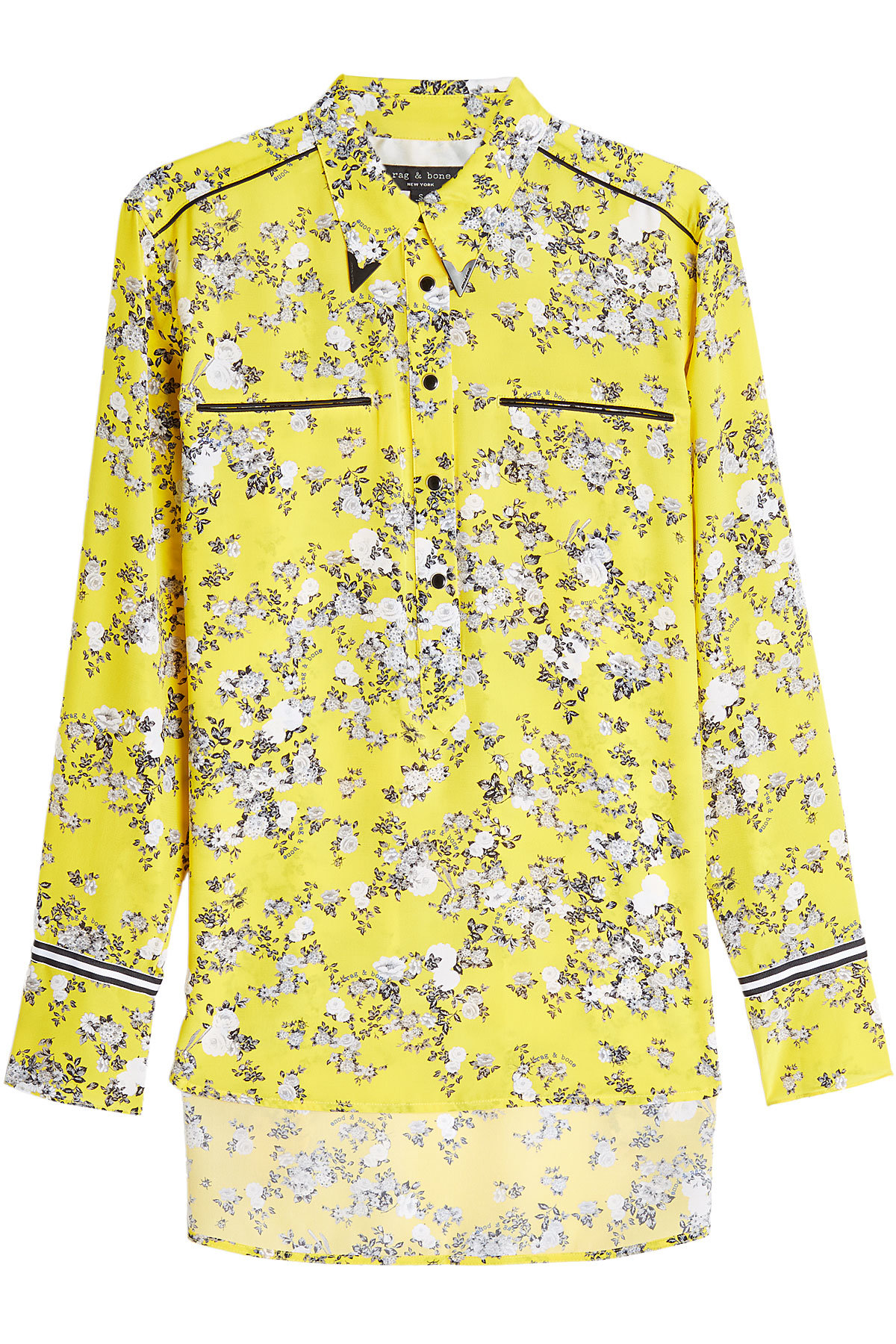 Martel Printed Silk Blouse with High-Low Hem by Rag & Bone