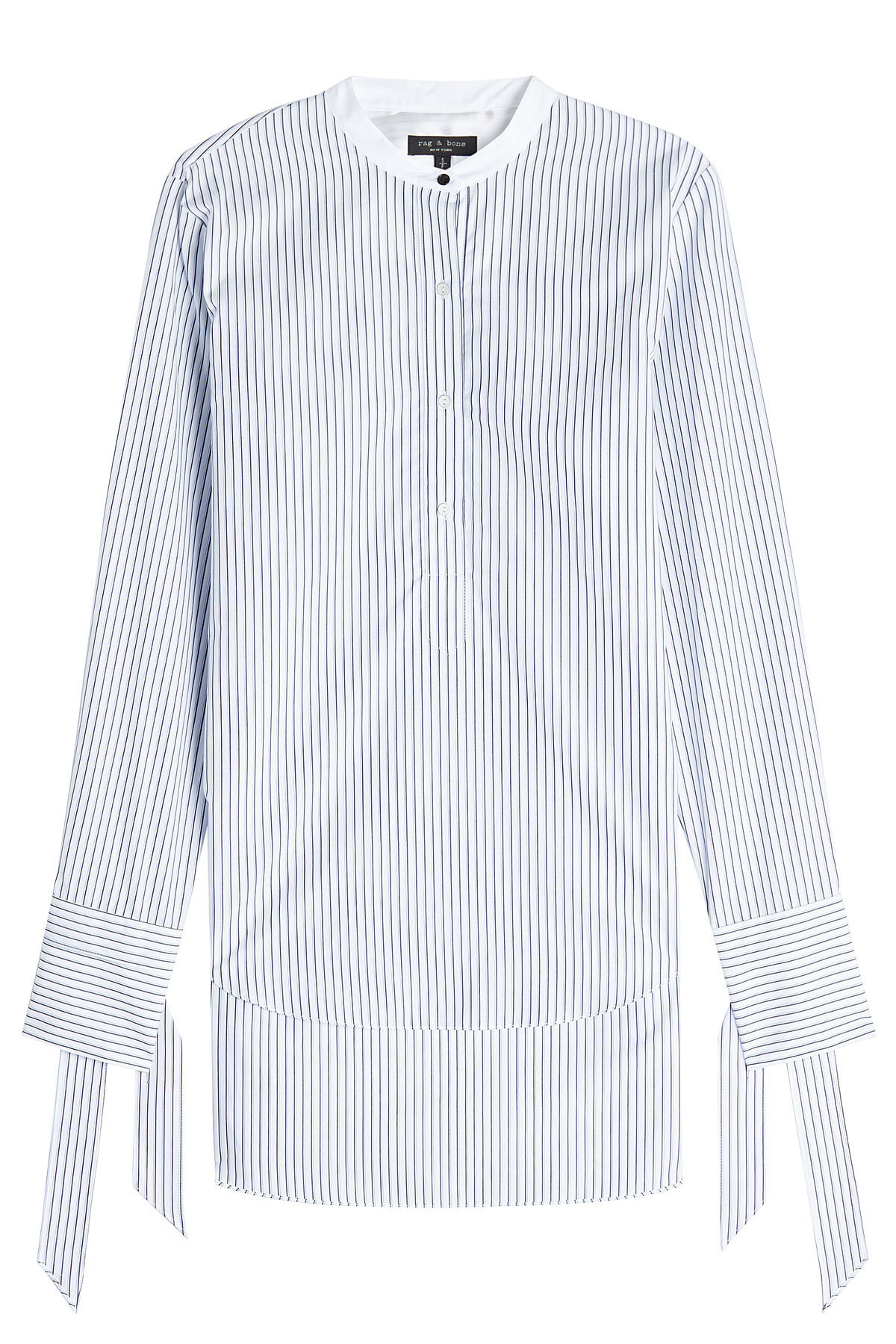 Rag & Bone - Striped Cotton Shirt with Silk