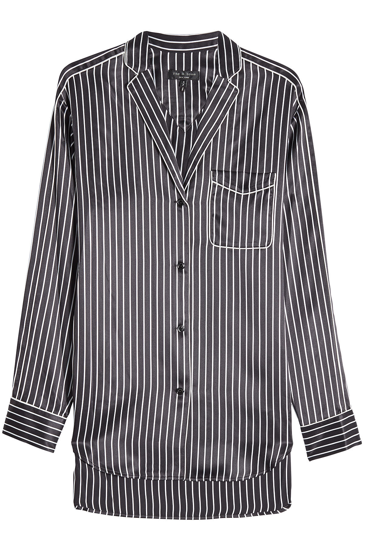 Rag & Bone - Striped Silk Pajama Shirt