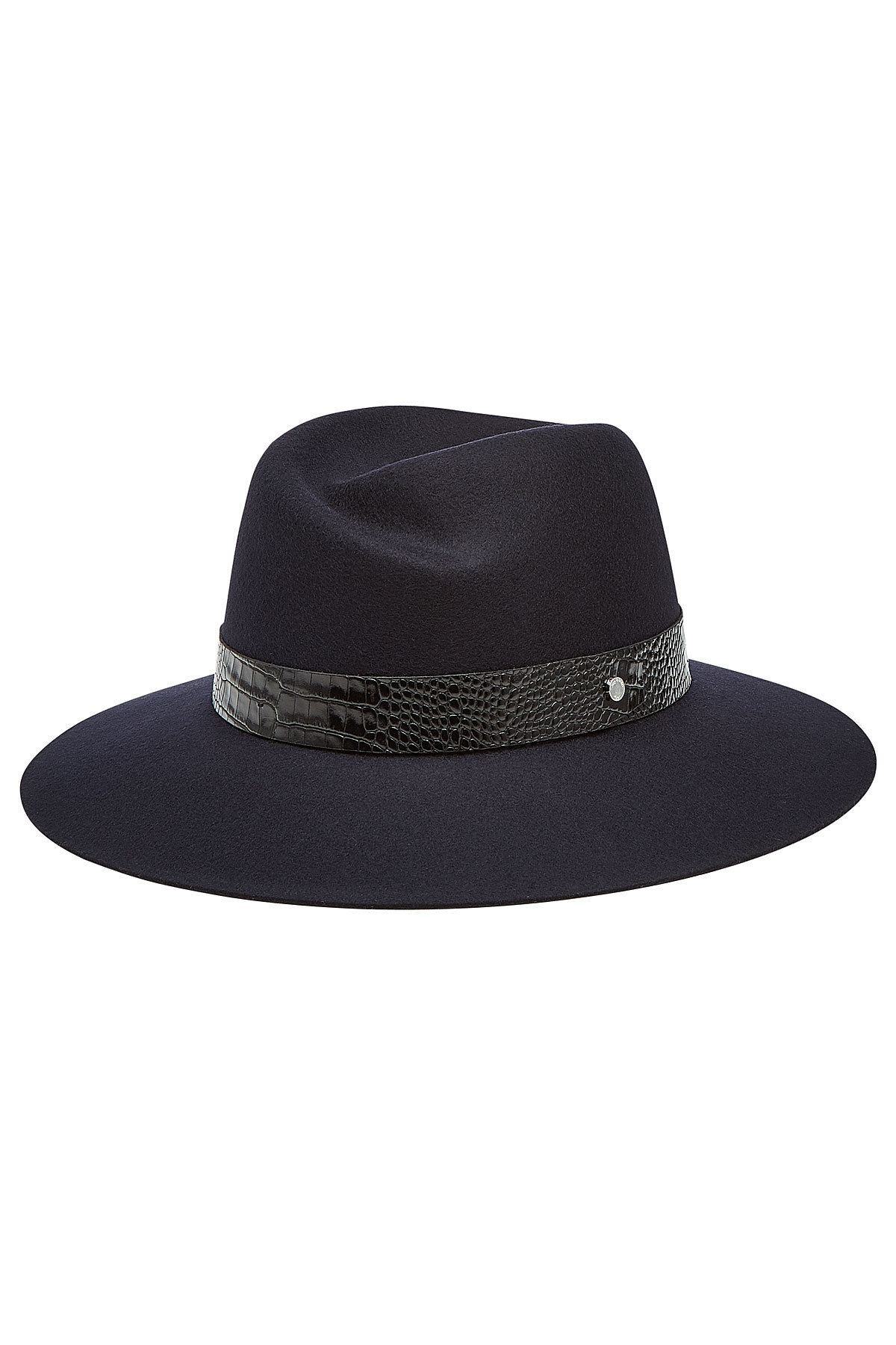 Wool Fedora with Embossed Leather by Rag & Bone