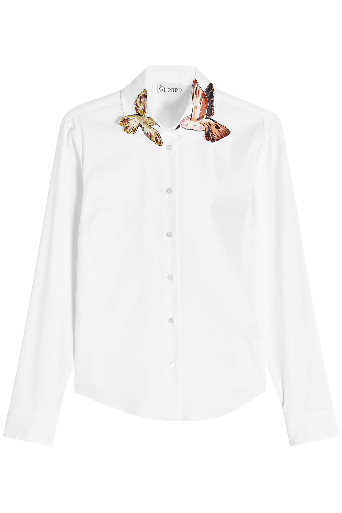 Cotton-Blend Shirt with Appliqué Collar by Red Valentino