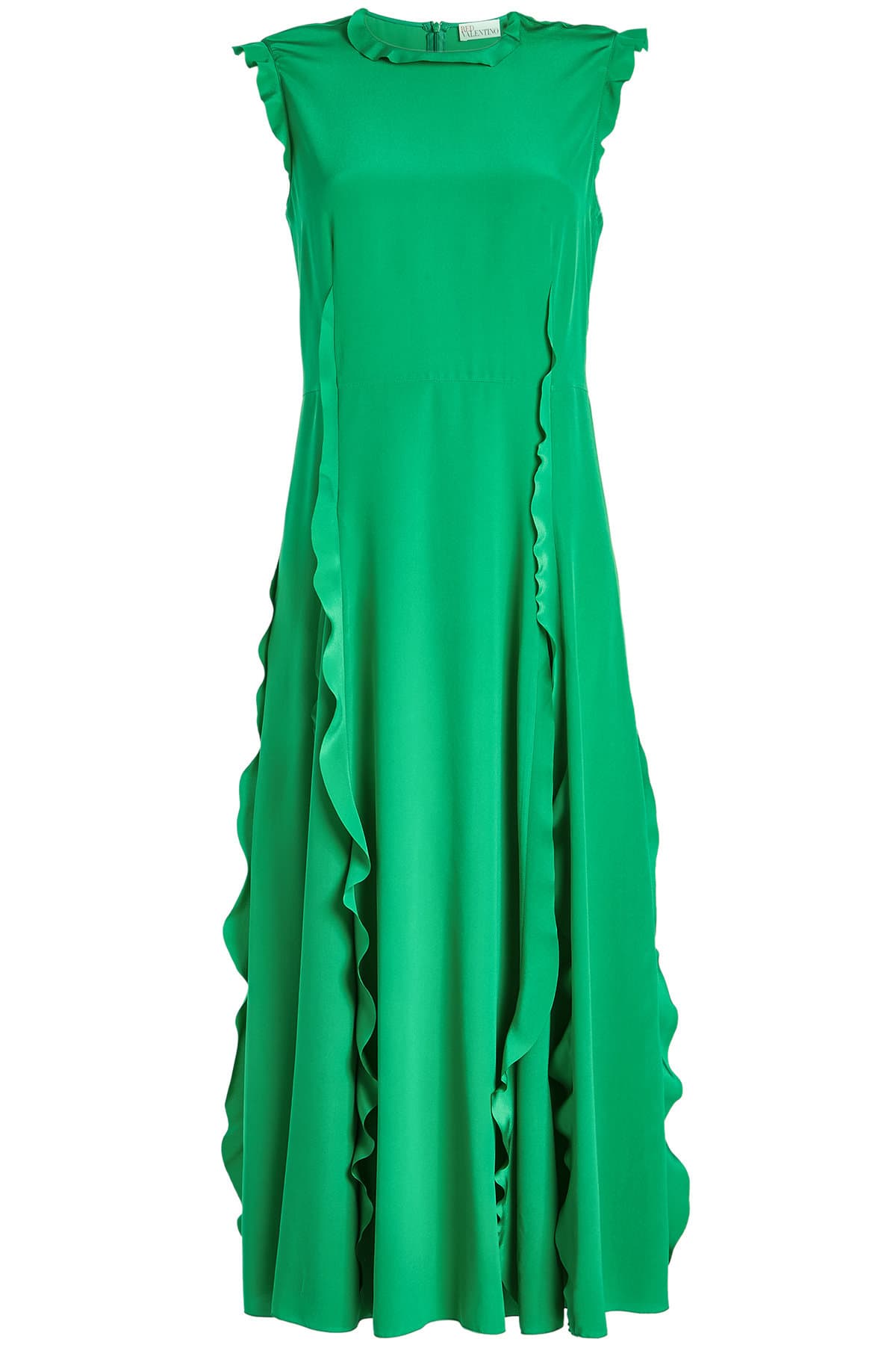 Red Valentino - Long Silk Ruffle Dress