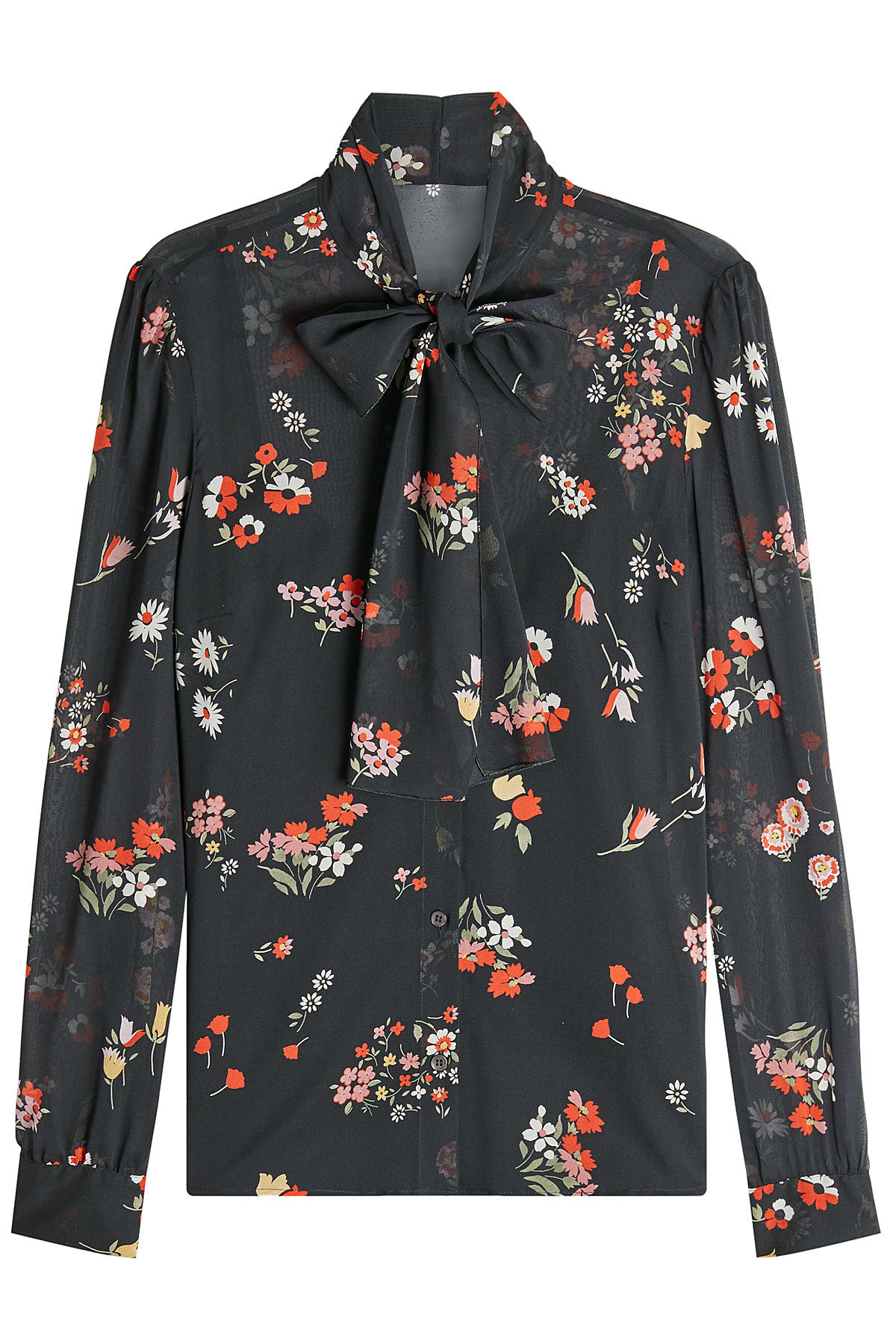 Red Valentino - Pussy-Bow Printed Silk Blouse