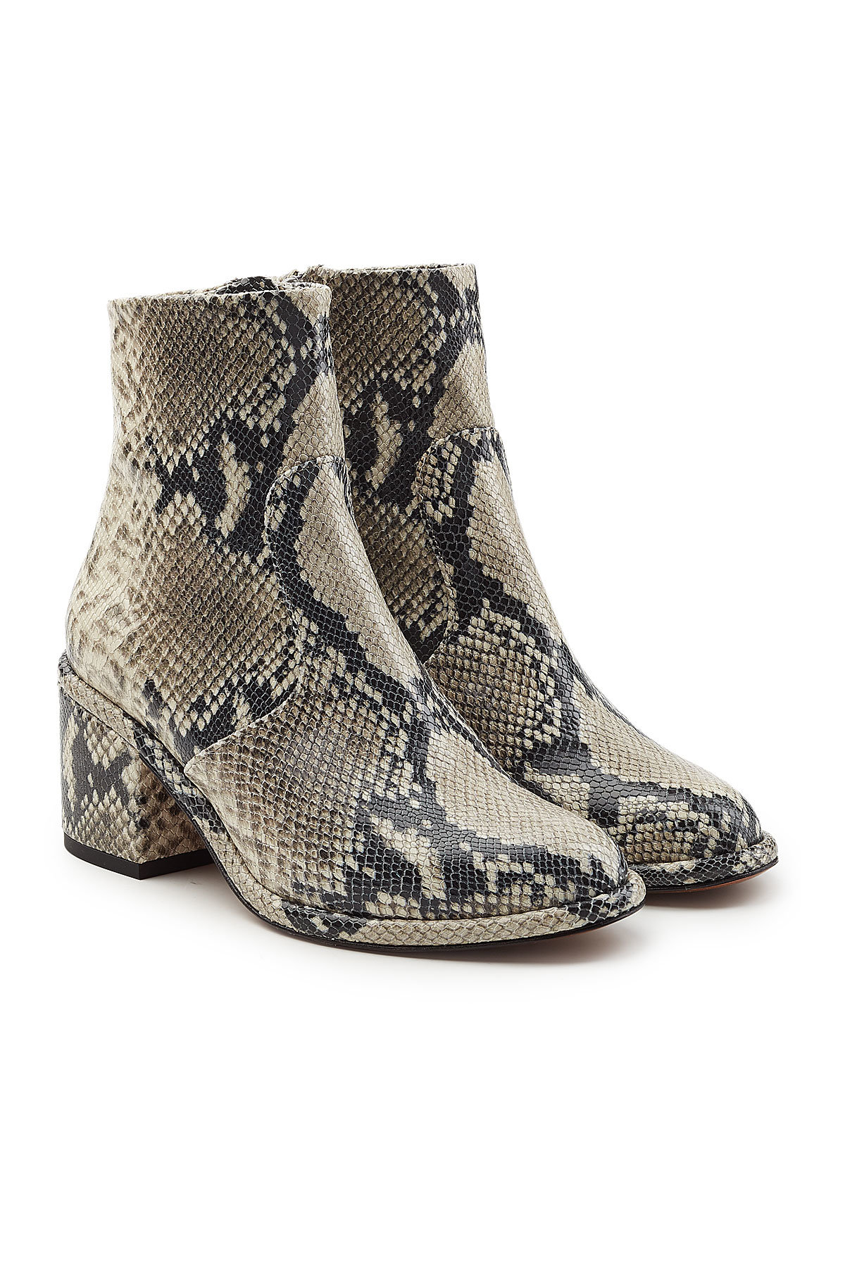 Robert Clergerie - Snakeskin Printed Leather Ankle Boots