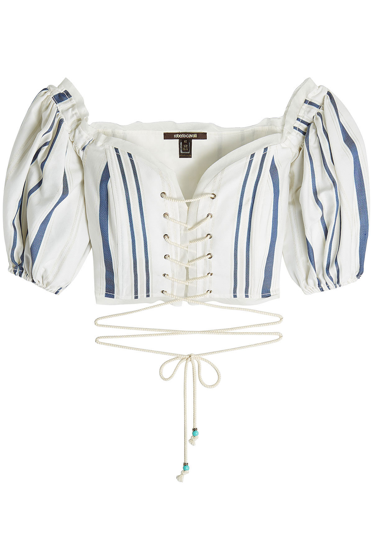 Roberto Cavalli - Cropped Lace-Up Top