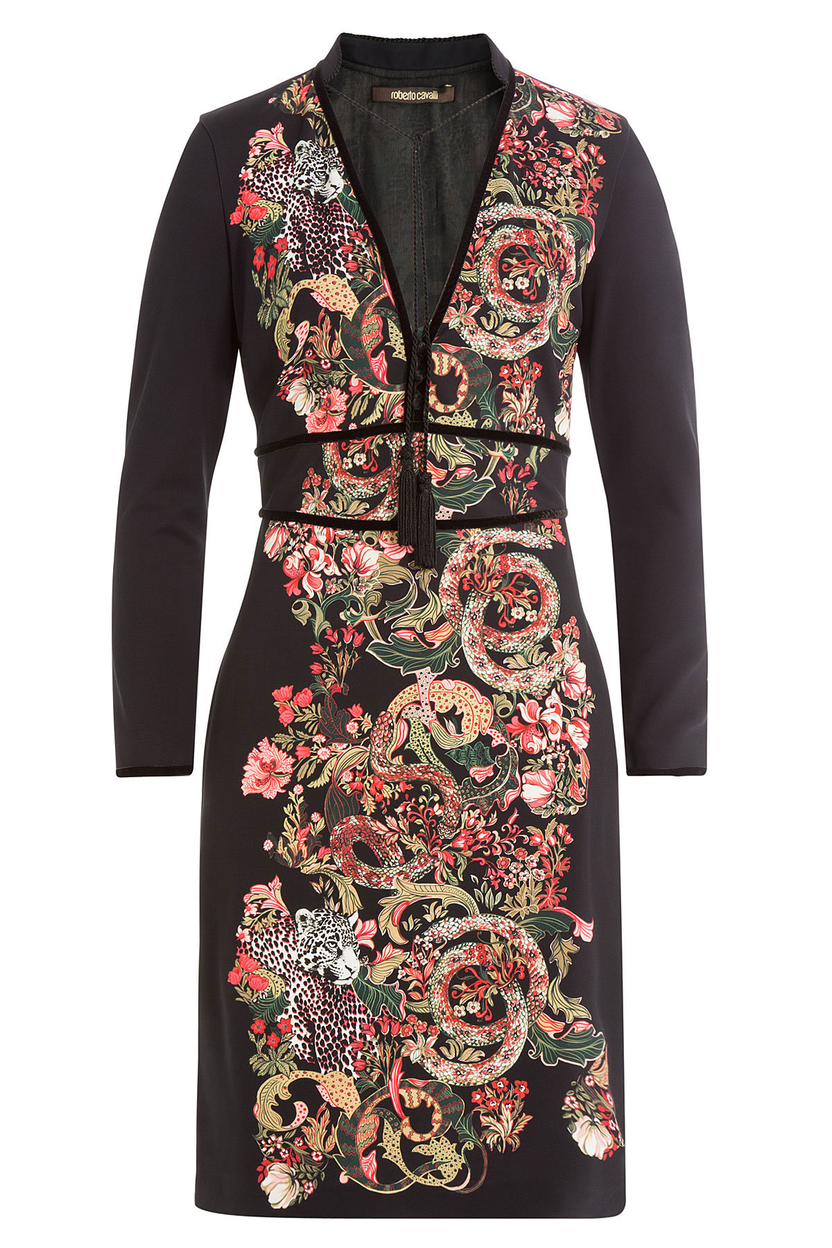 Roberto Cavalli - Printed Dress with Velvet