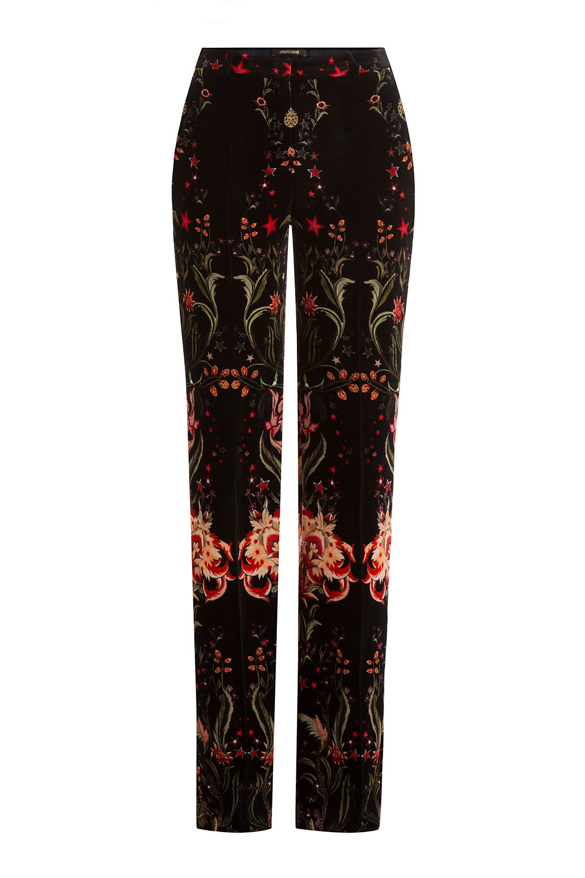 Roberto Cavalli - Printed Velvet Wide Leg Pants