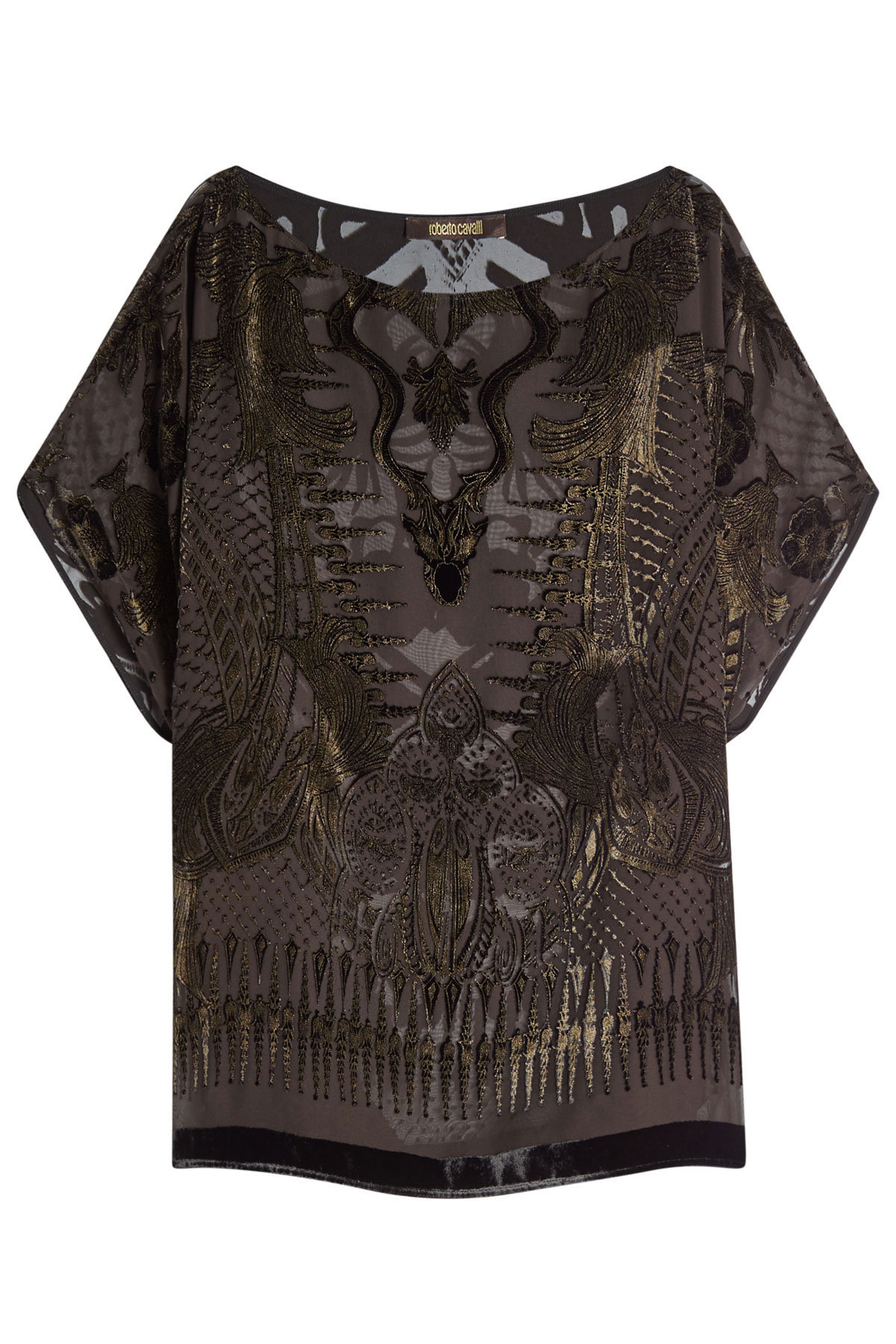 Roberto Cavalli - Top with Metallic Thread and Velvet