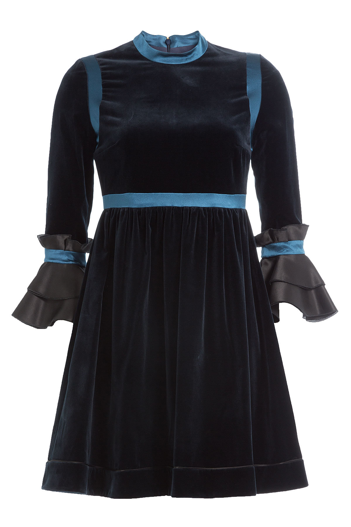 Roksanda - Velvet Dress with Flared Sleeves