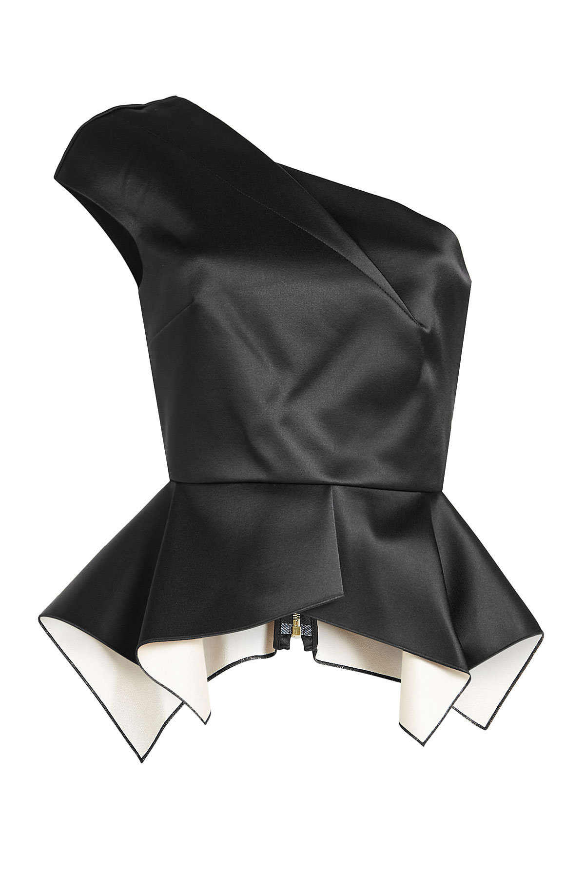 Roland Mouret - Asymmetric Satin Top with Peplum