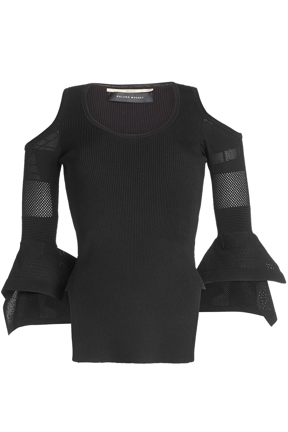 Roland Mouret - Cold Shoulder Top with Mesh