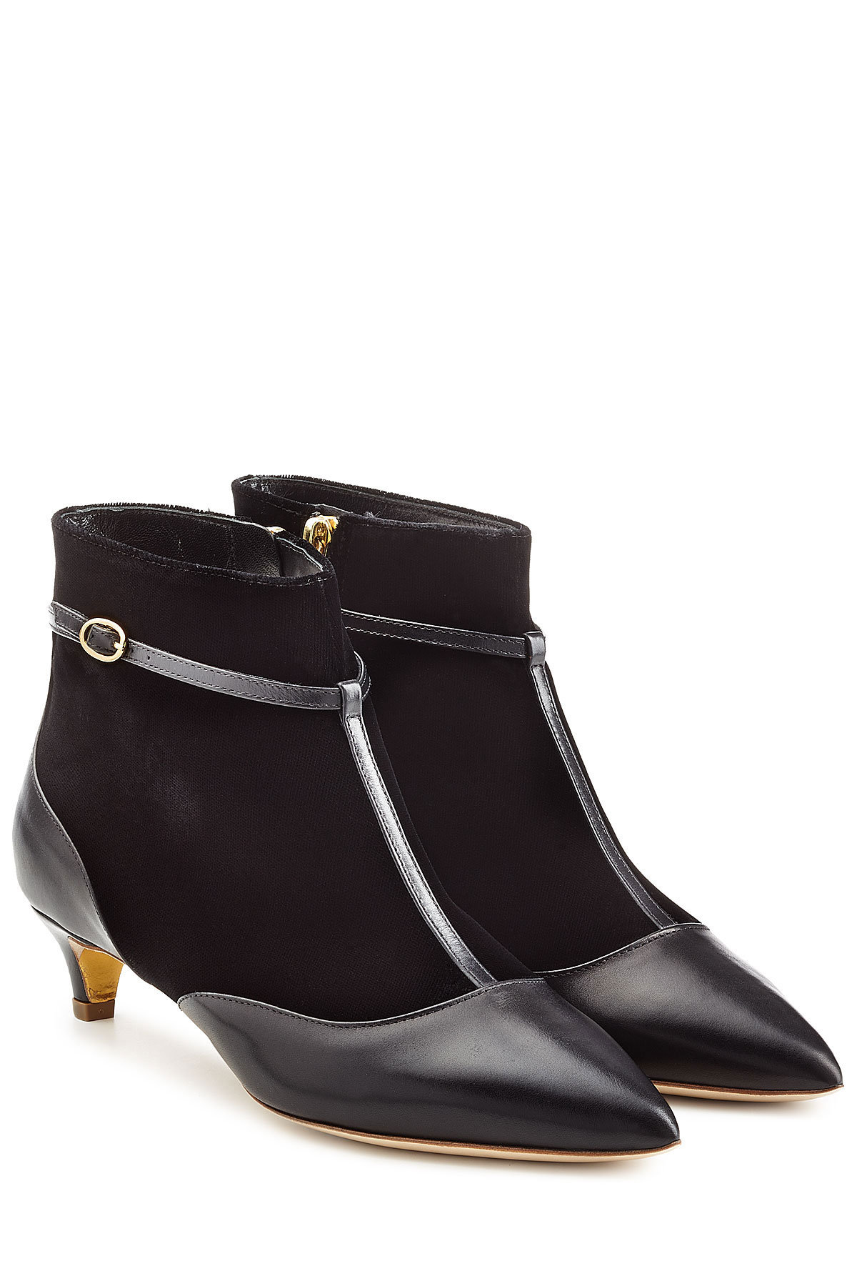 Rupert Sanderson - Leather and Stretch Fabric Dawn Booties