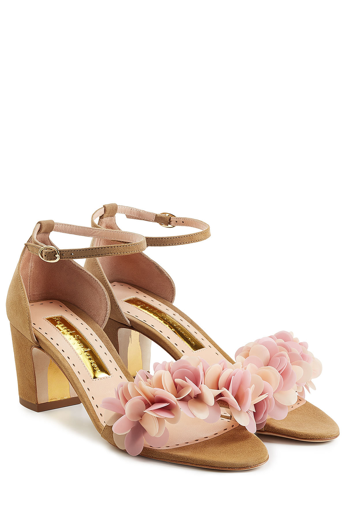Rupert Sanderson - Petal Embellished Suede Sandals
